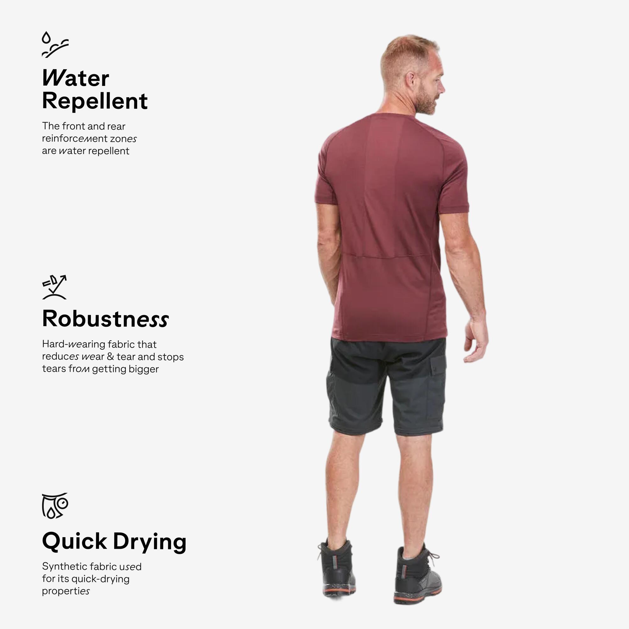 Pantalón desmontable de montaña y trekking resistente Hombre Forclaz MT100 8/15