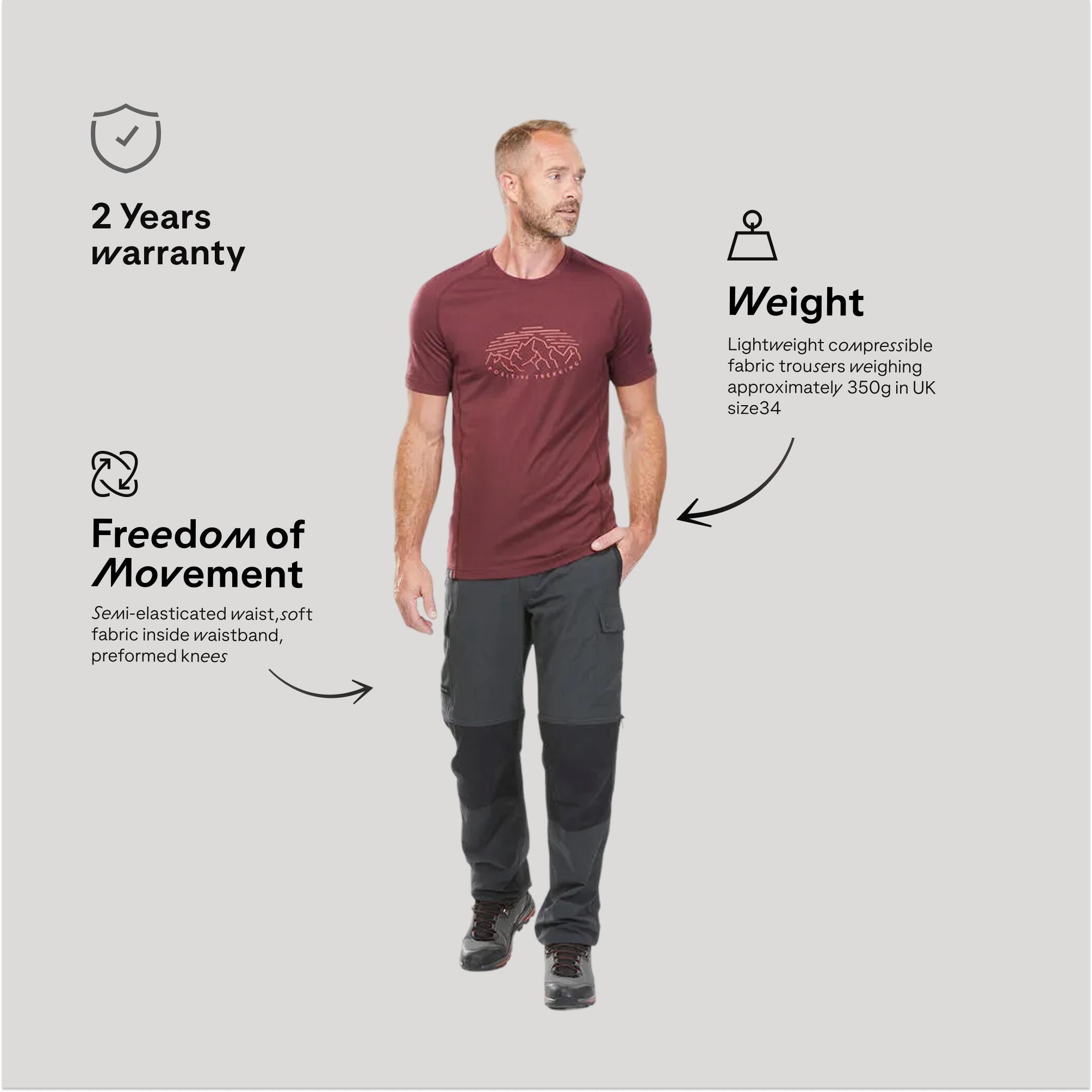 Men Zip-Off Convertible Dry Fit Cargo Pant Grey - MT100