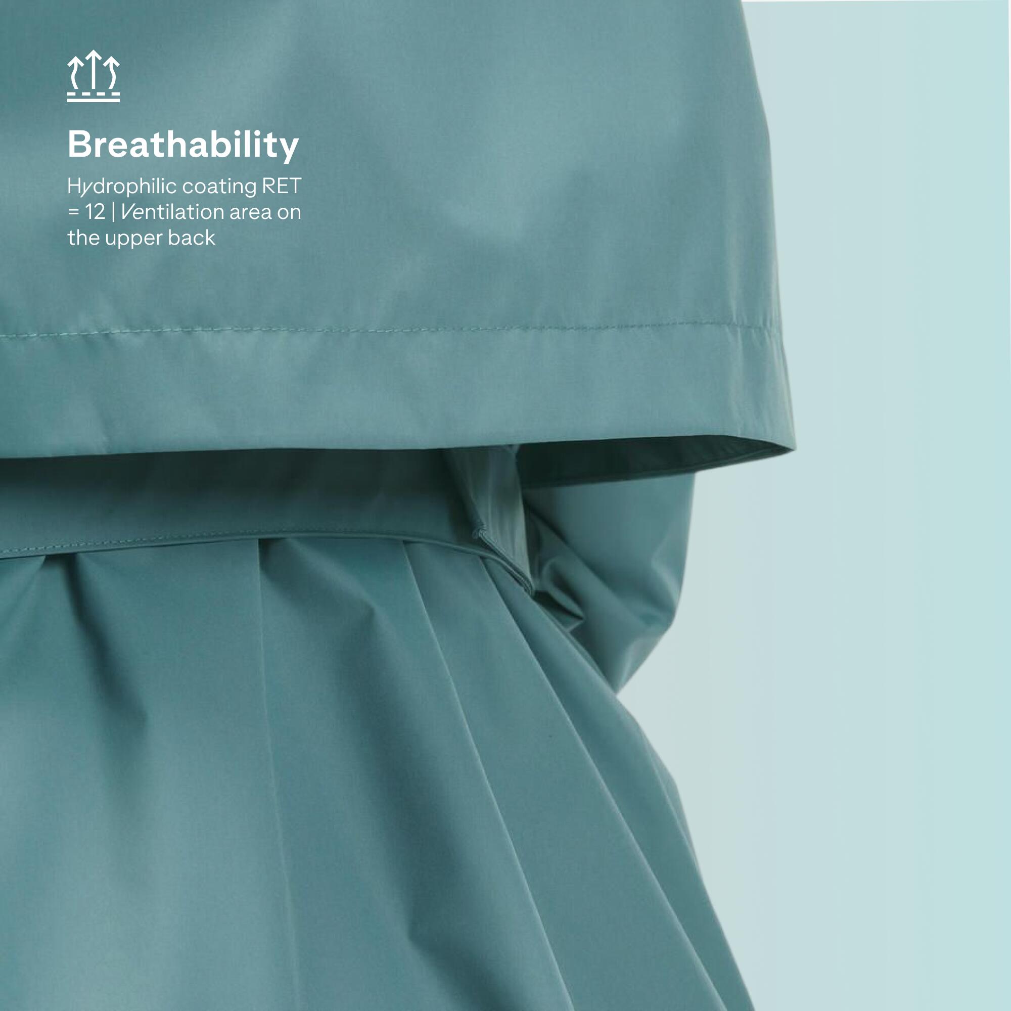 Women’s waterproof hiking jacket, Raincut Long - Green