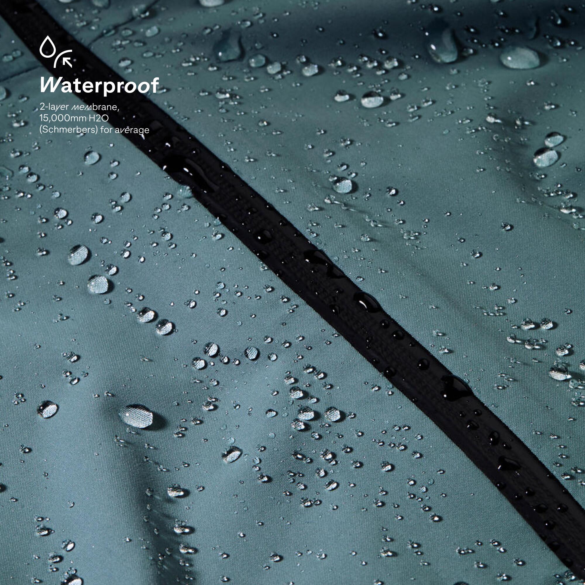 Women’s waterproof hiking jacket, MH100 - Green