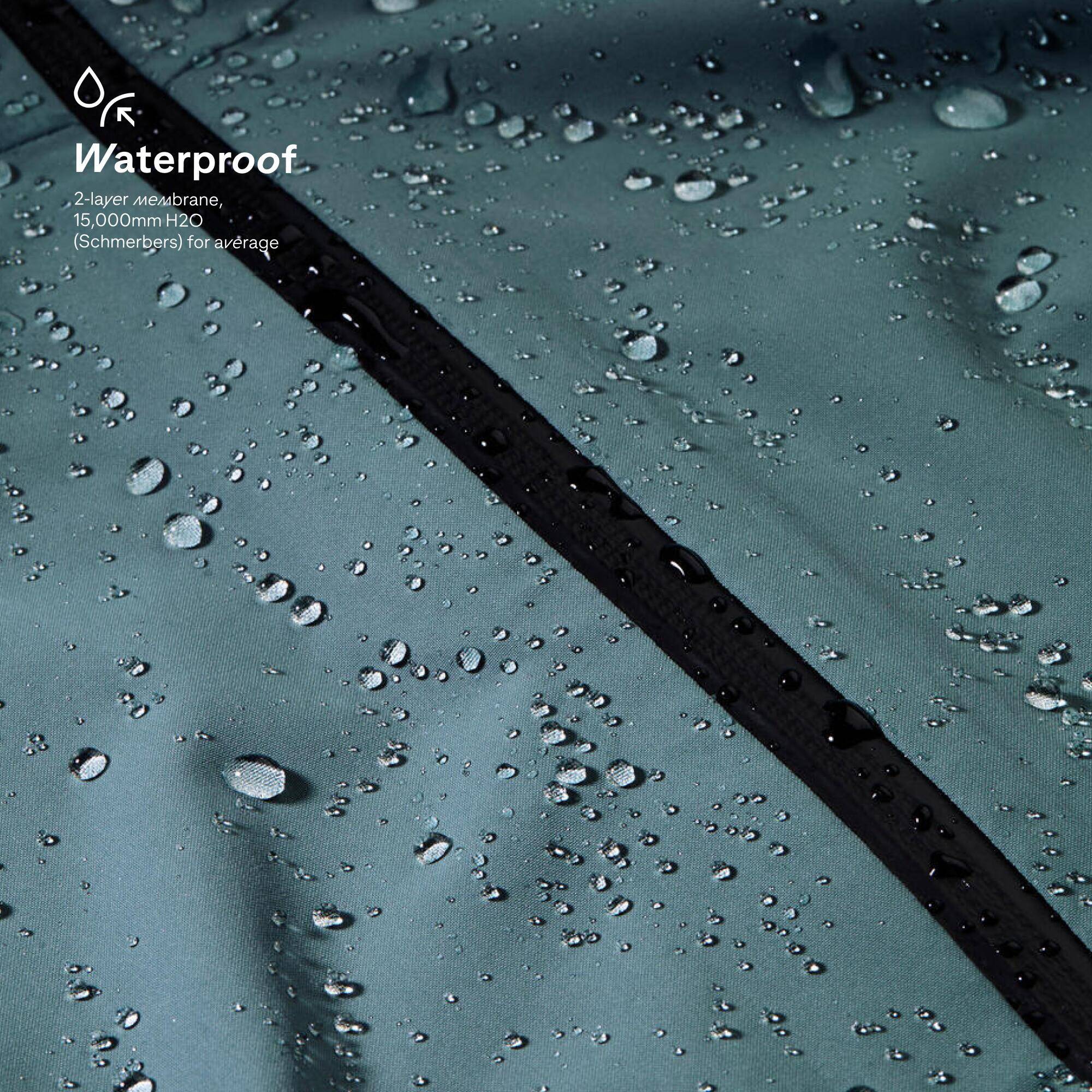 Women’s waterproof hiking jacket, MH100 - Green -  4