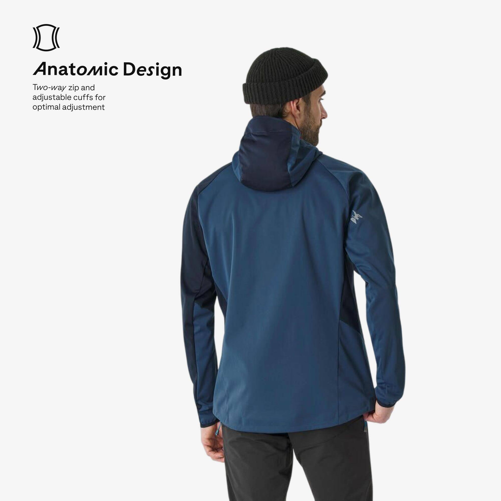 Men’s Softshell mountaineering jacket - Light Mountaineering - Blue -  3