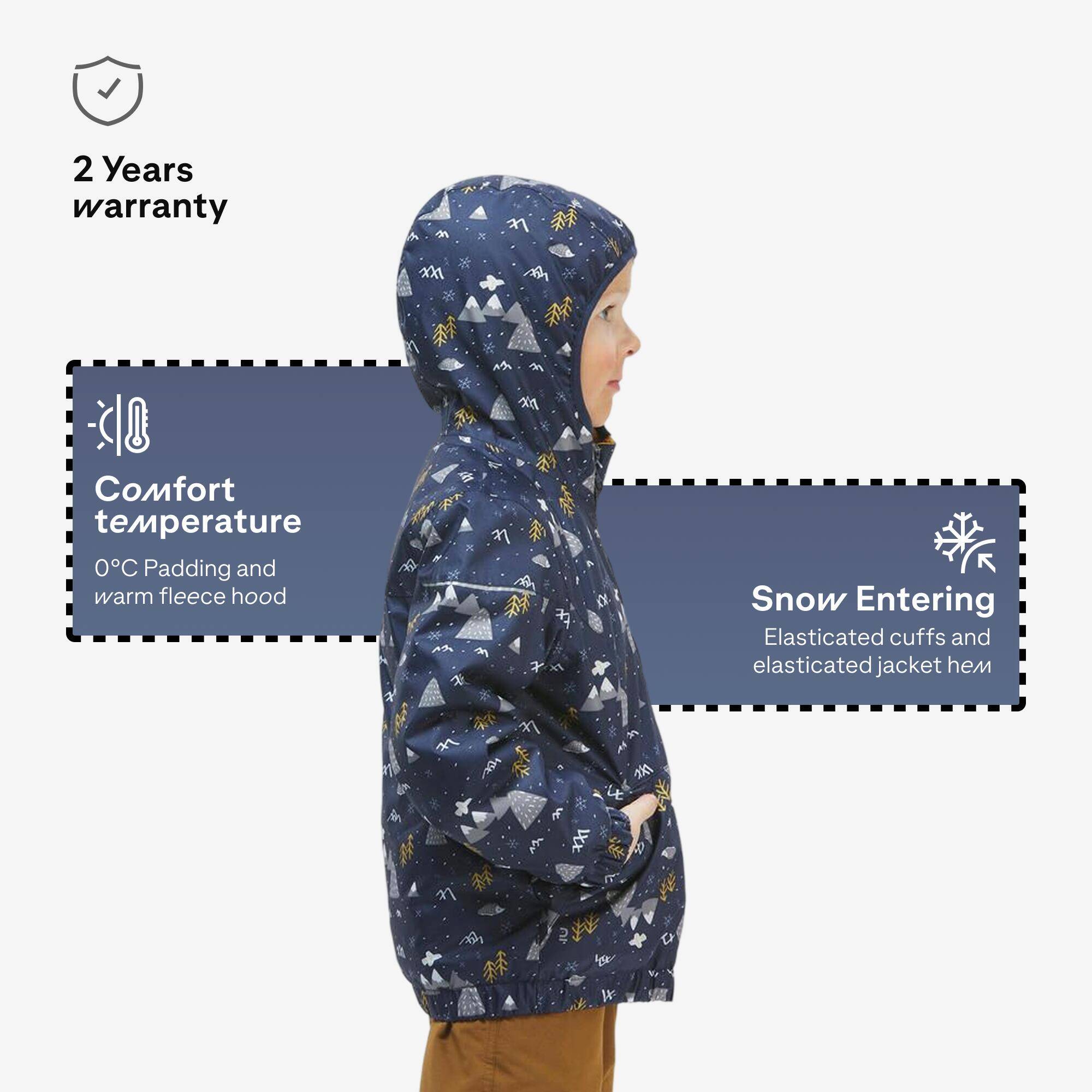 Kids’ waterproof winter jacket 100, 2-5 years - Blue -  5