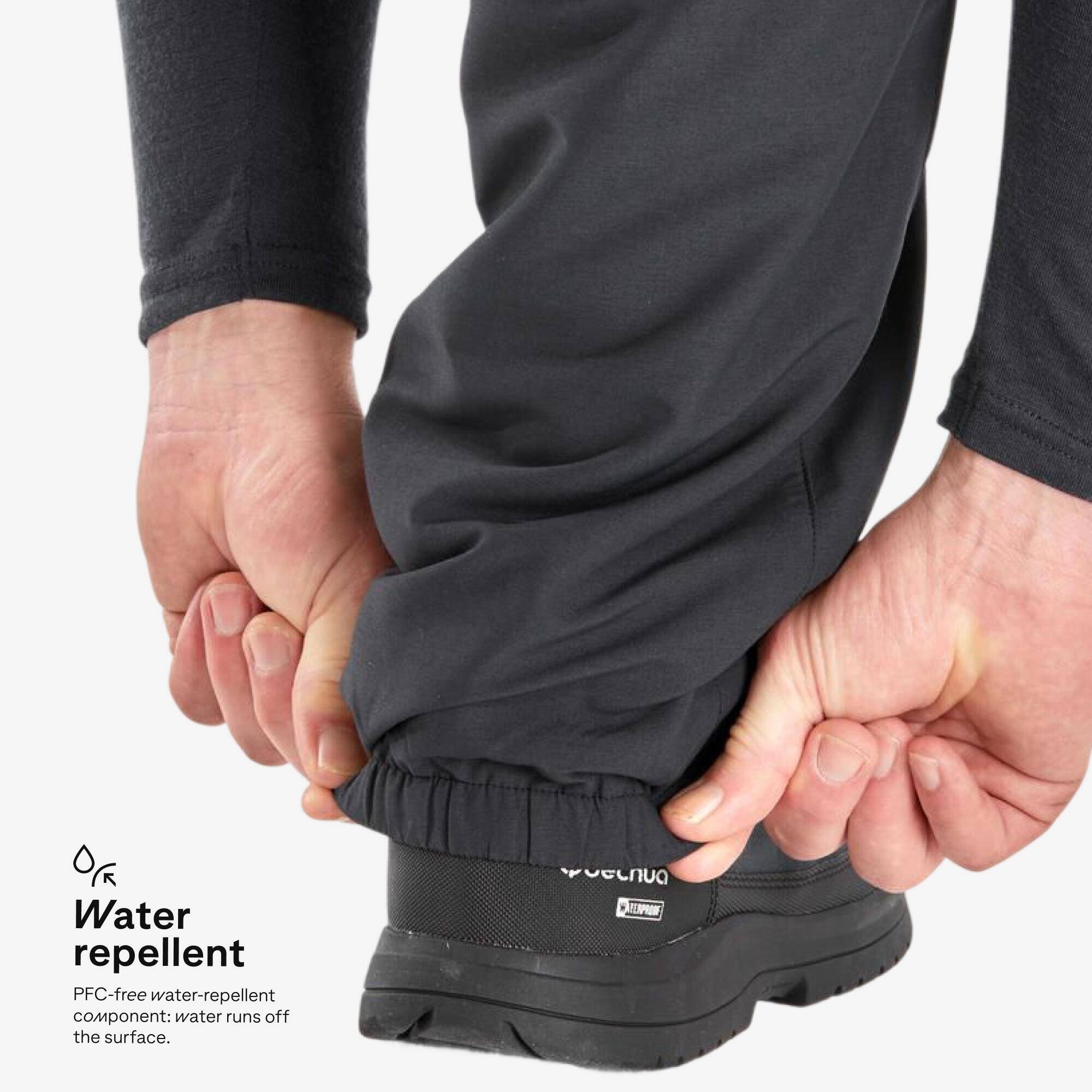 Men Warm Water-repellent Hiking Trousers  SH100 - Grey -  3