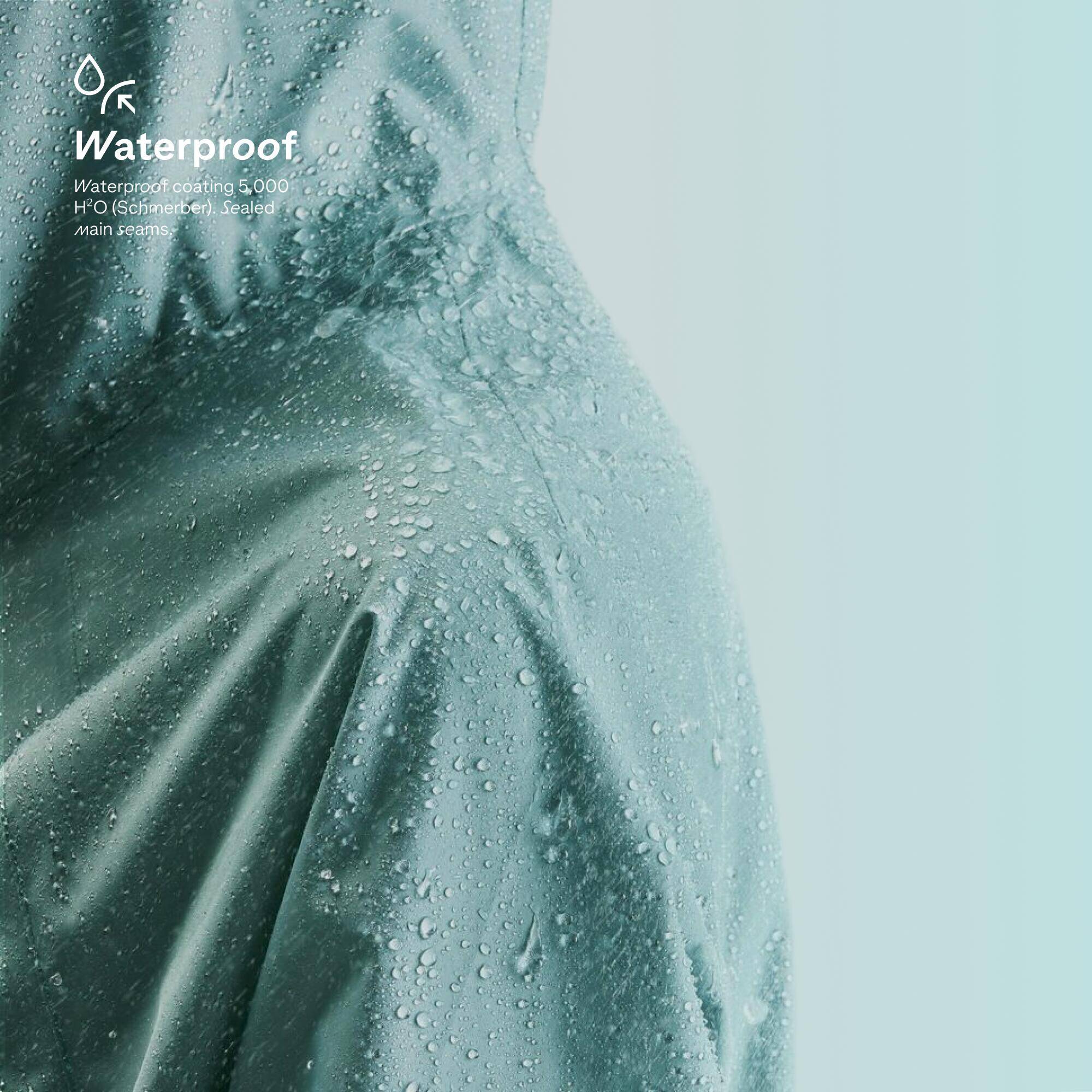 Women’s waterproof hiking jacket, Raincut Long - Green -  2