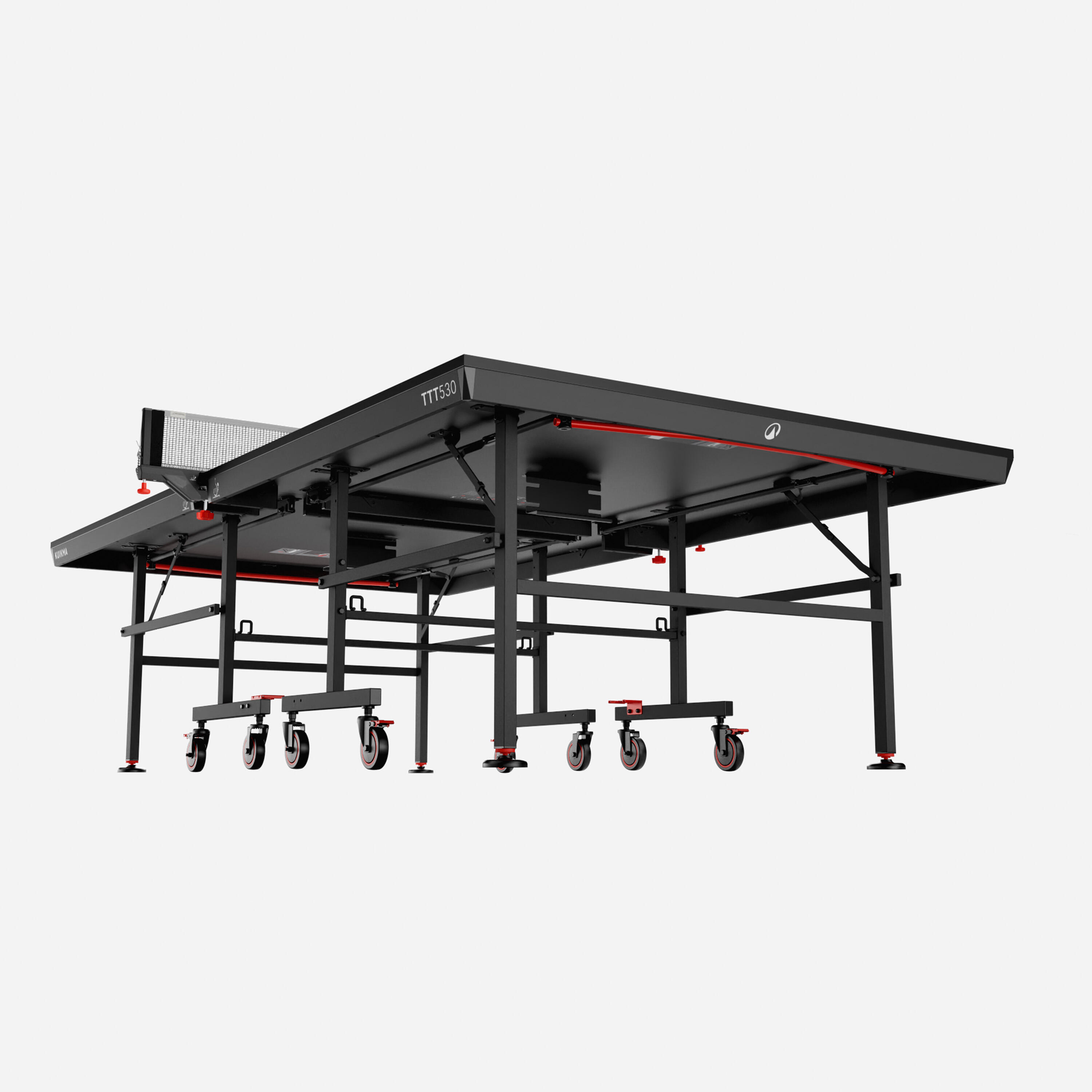 Compact Indoor Competition Table Tennis Table ITTF, TTT 530 - Black 3/22