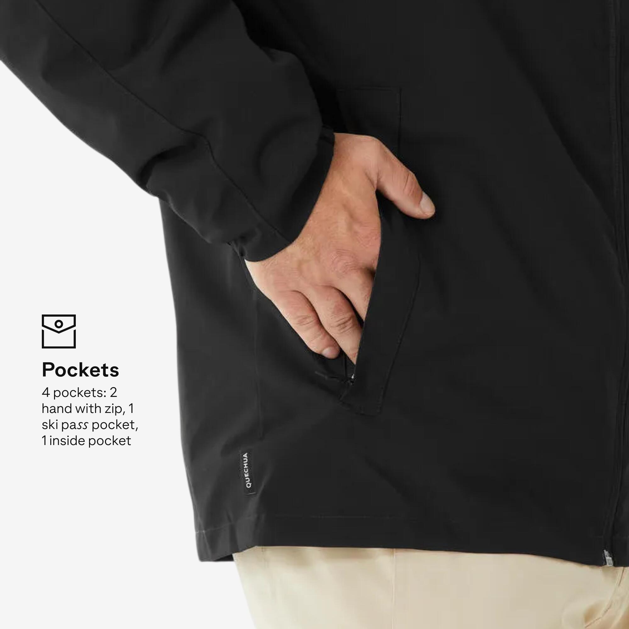 Men Winter Jacket for Skiing Black -10°C