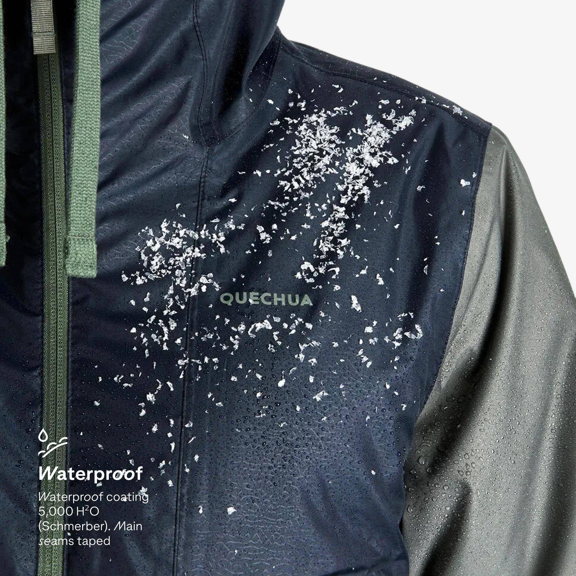 Men’s waterproof hiking jacket -5°C, NH100 - Green -  4