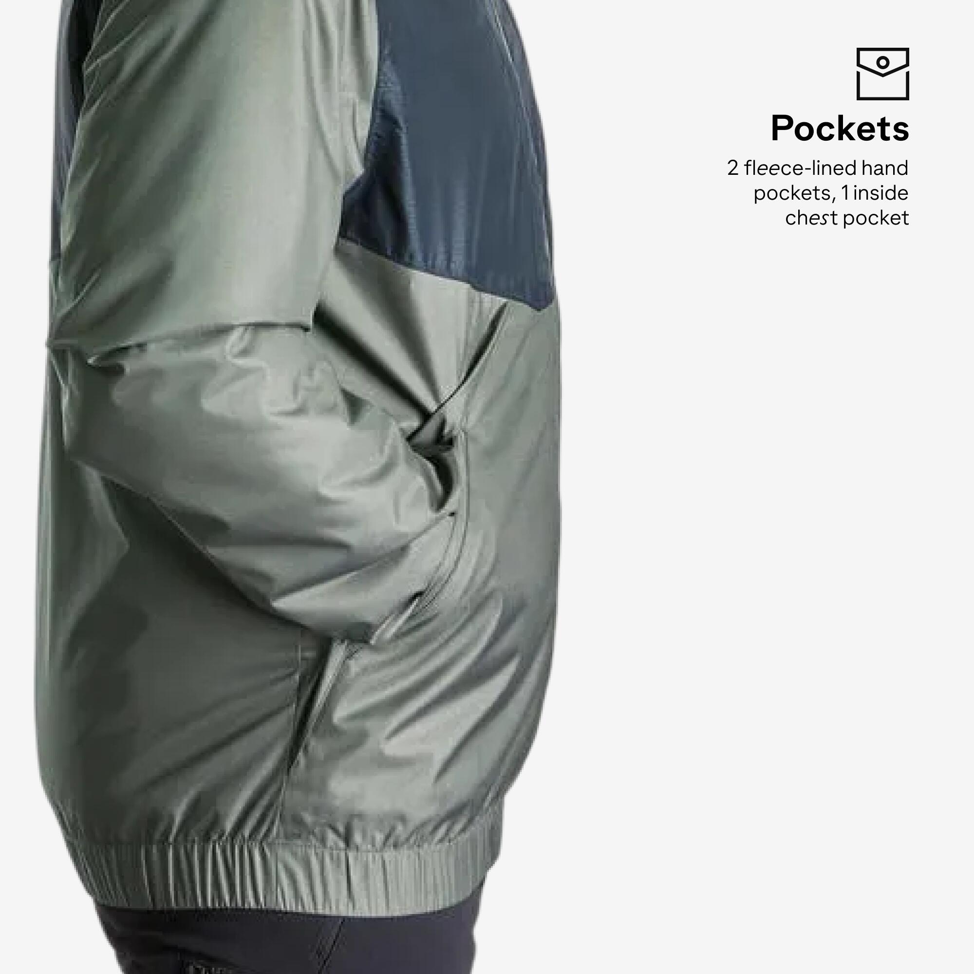 Men’s waterproof hiking jacket -5°C, NH100 - Green