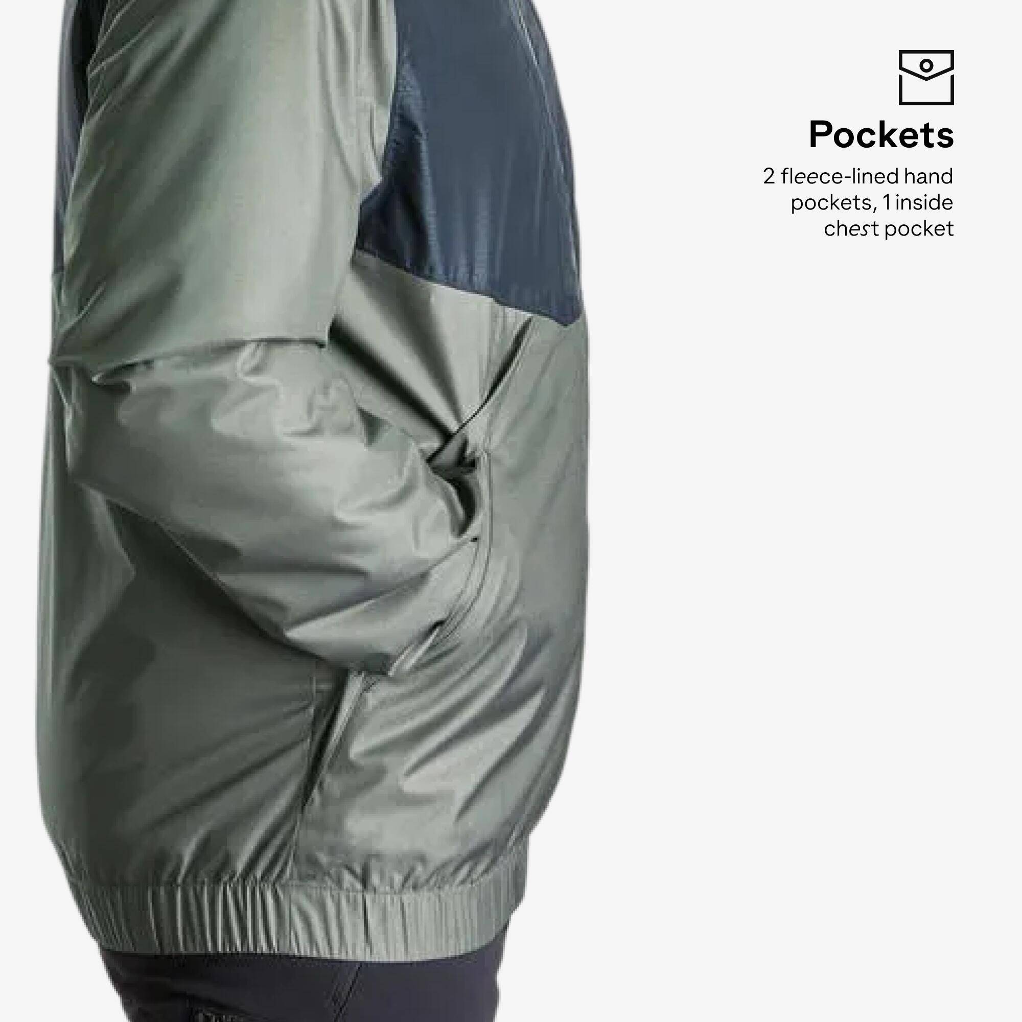 Men’s waterproof hiking jacket -5°C, NH100 - Green -  5