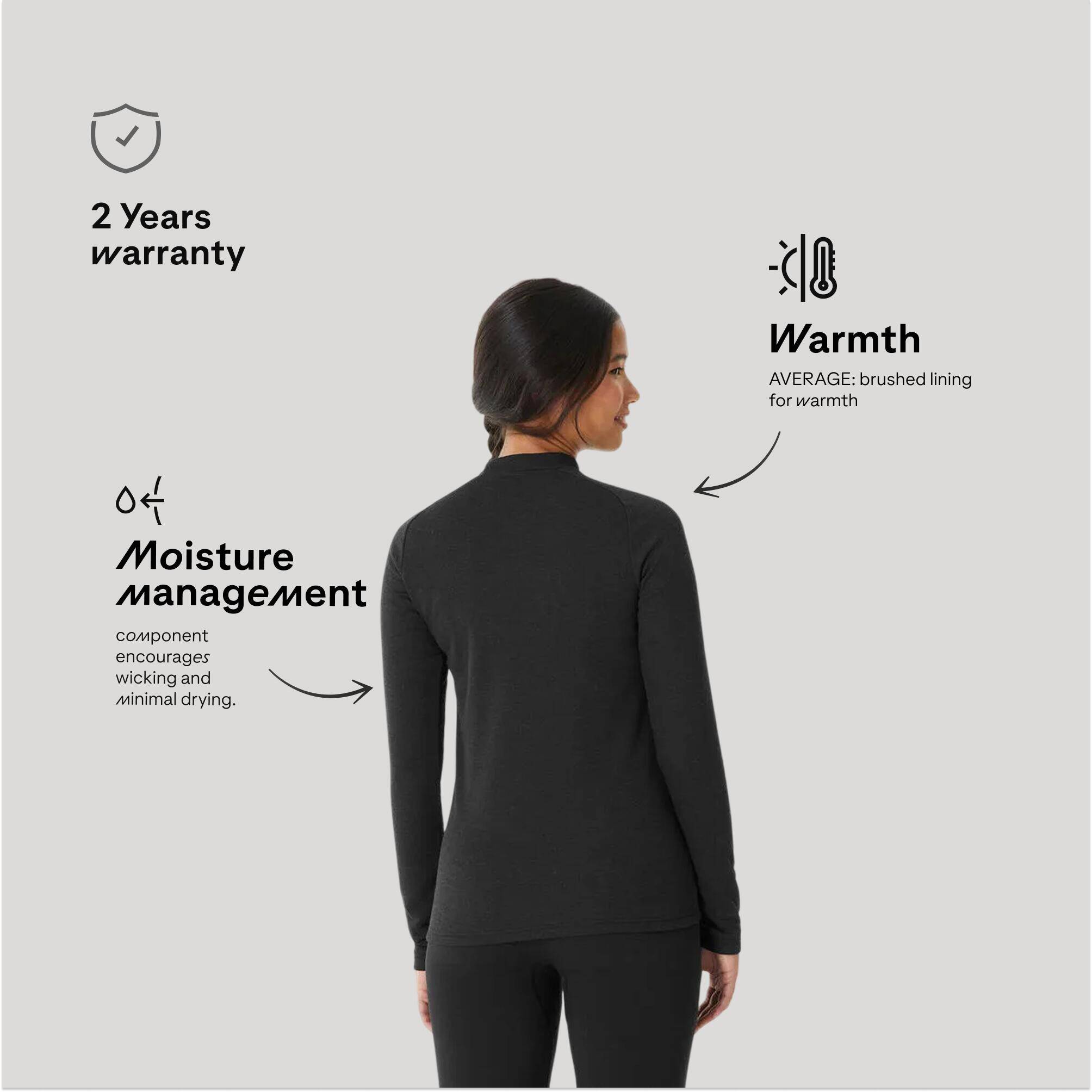 Women Thermal for Skiing - BL100 Black -  4