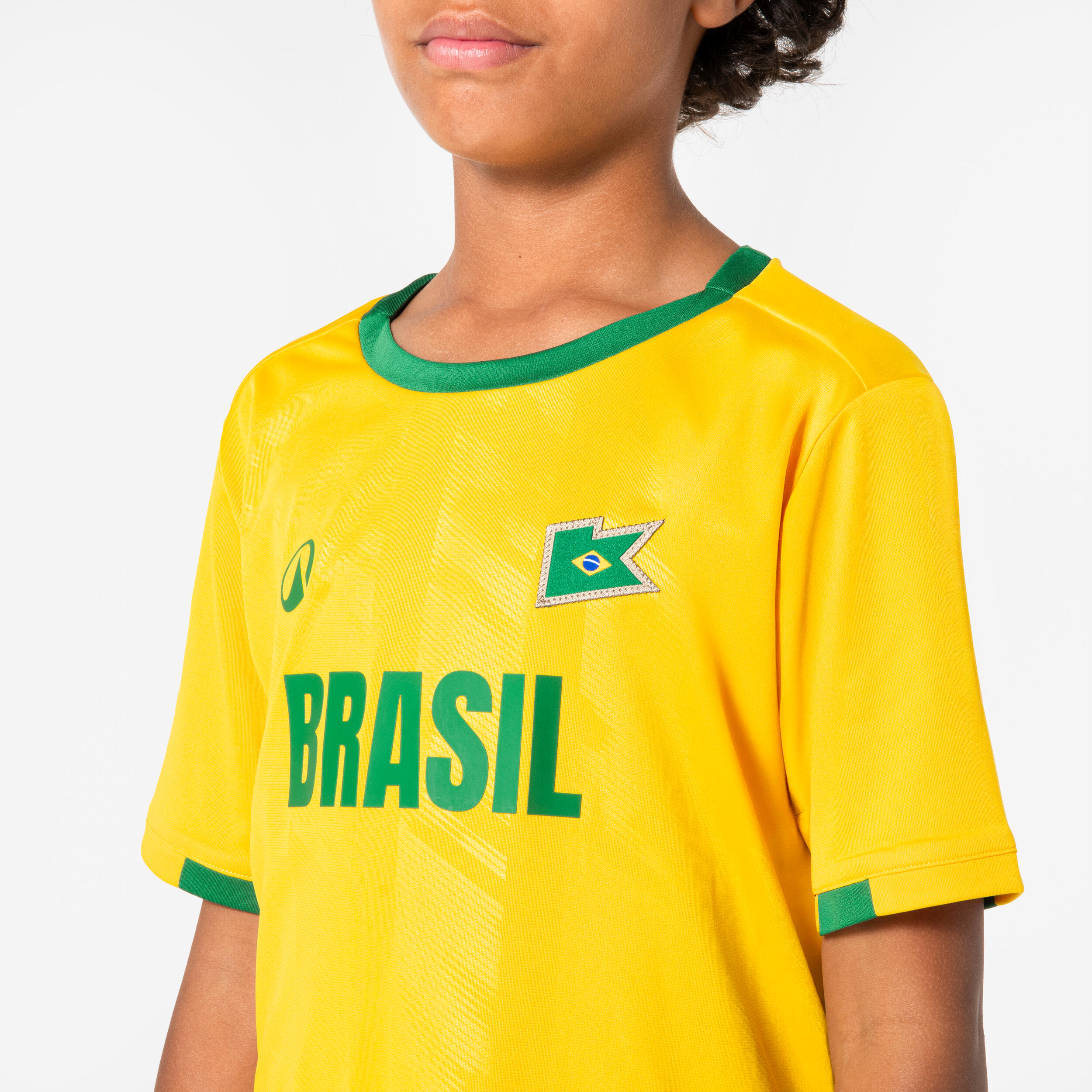 Kids’ Brazil Supporter Soccer Jersey  - KIPSTA