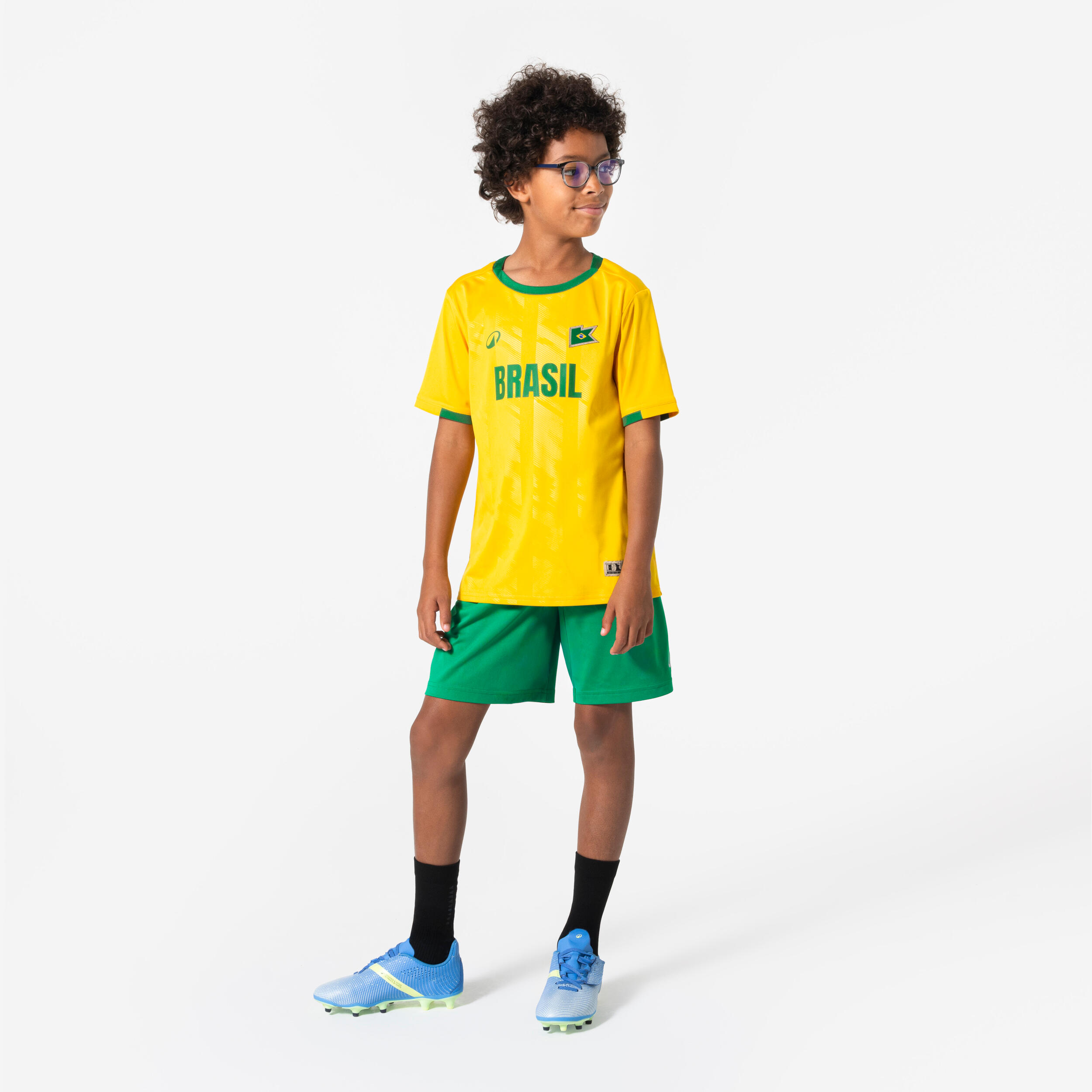 Kids’ Brazil Supporter Soccer Jersey  - KIPSTA