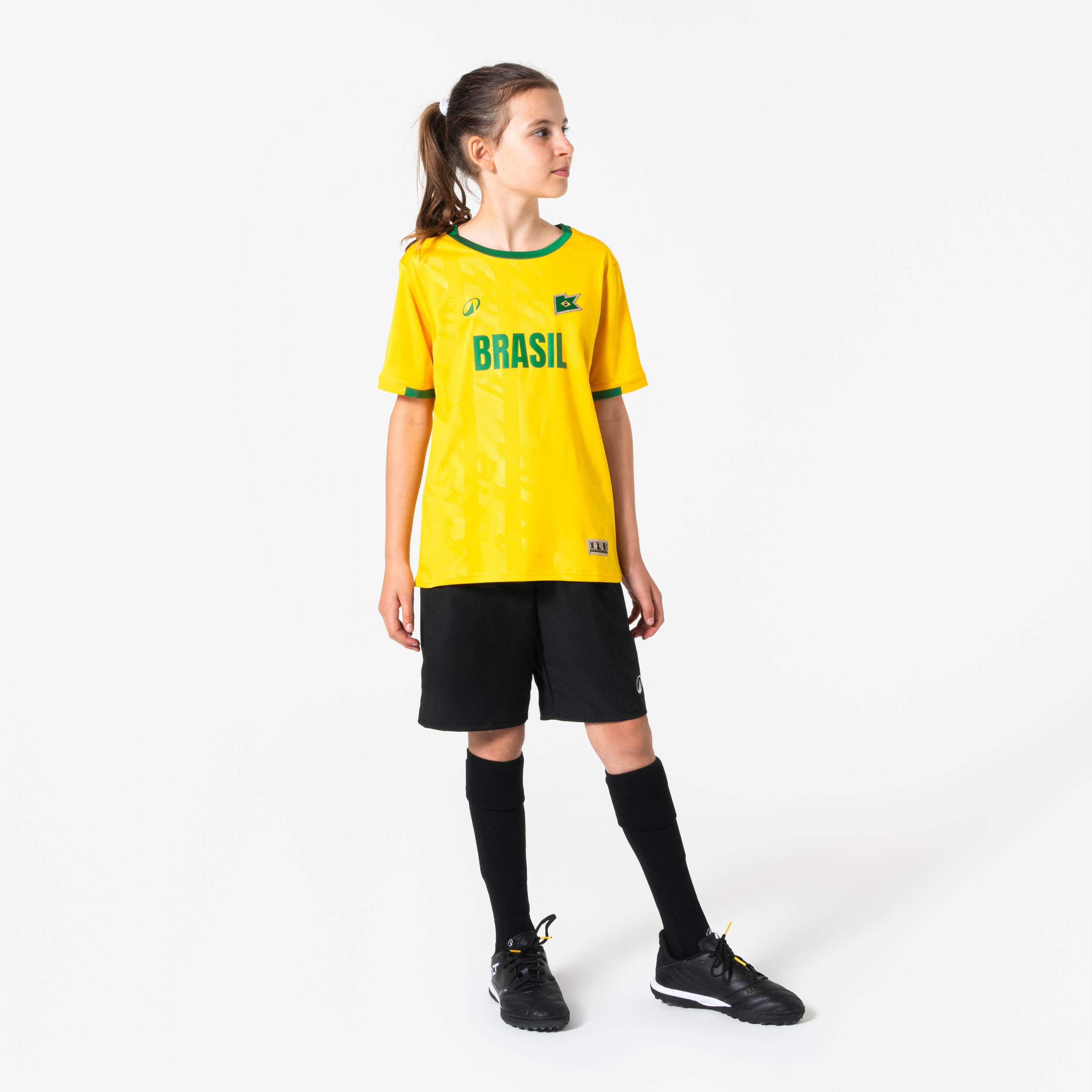 Kids’ Brazil Supporter Soccer Jersey  - KIPSTA