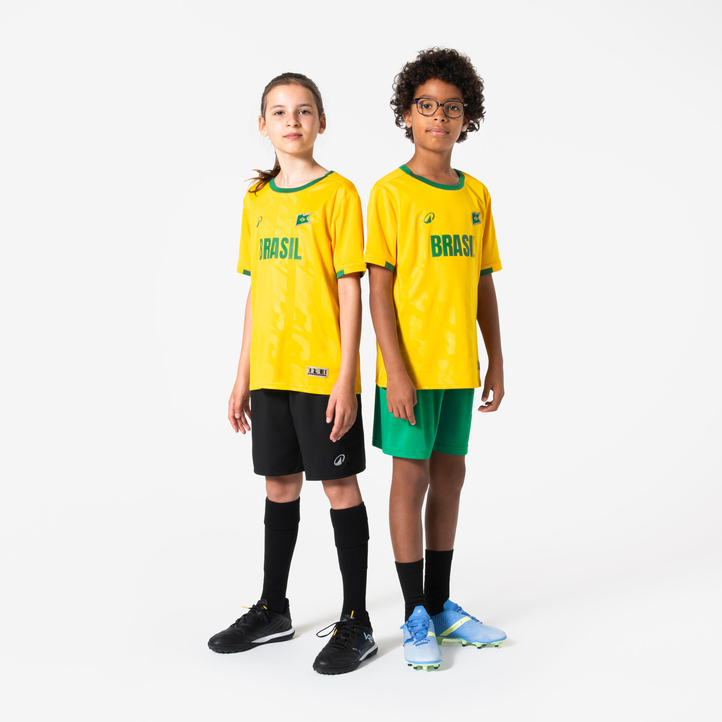 Kids’ Brazil Supporter Soccer Jersey  - KIPSTA