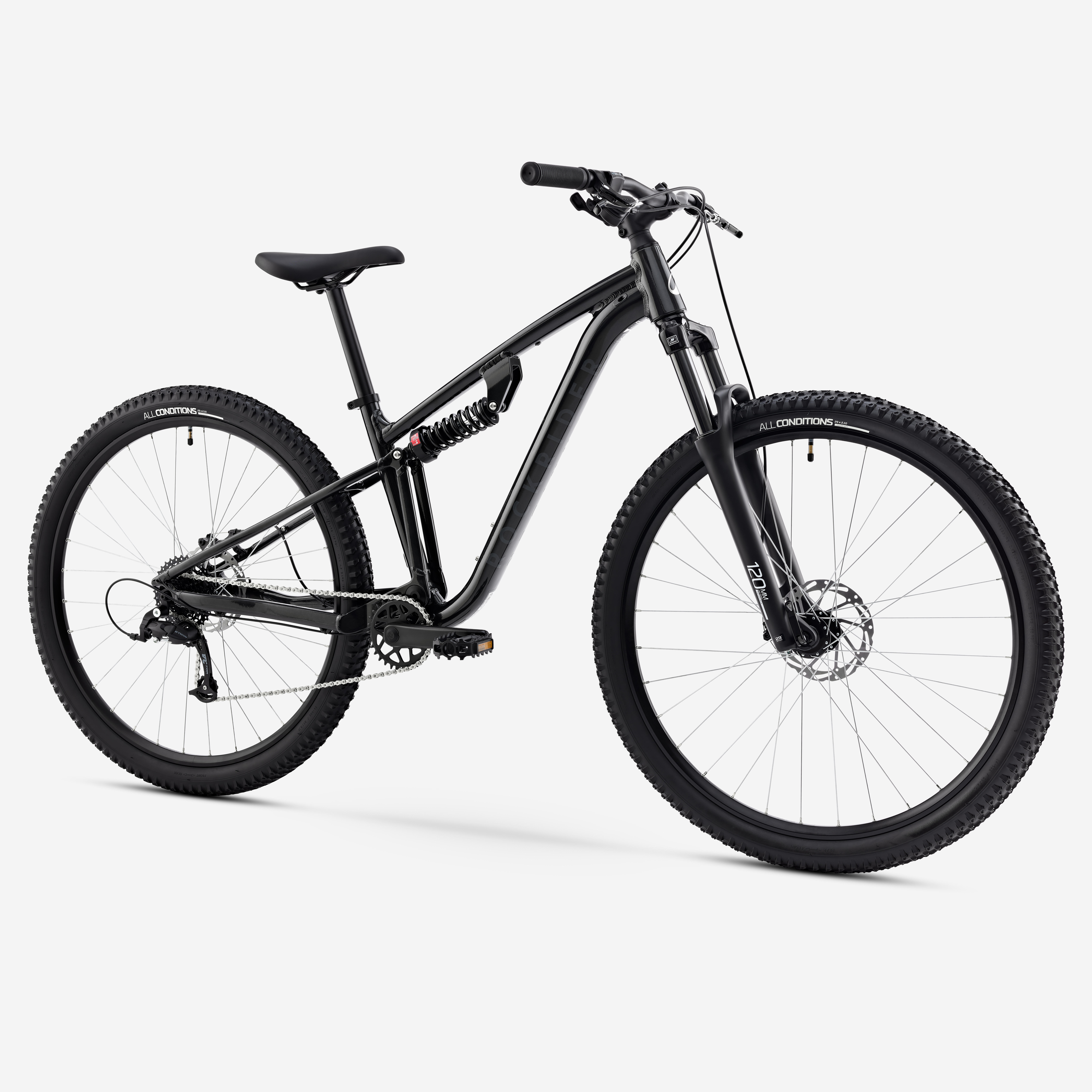 ROCKRIDER Celoodpružený horský bicykel EXPL 100 S 29" hliníkový čierny S (150-164 cm) · záber 3