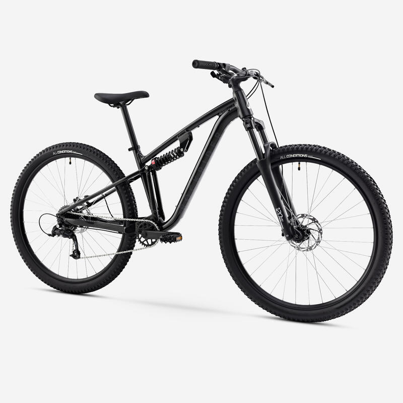 Bicicletă MTB drumeție suspensie integrală 29" cadru aluminiu EXPL 100 S Negru