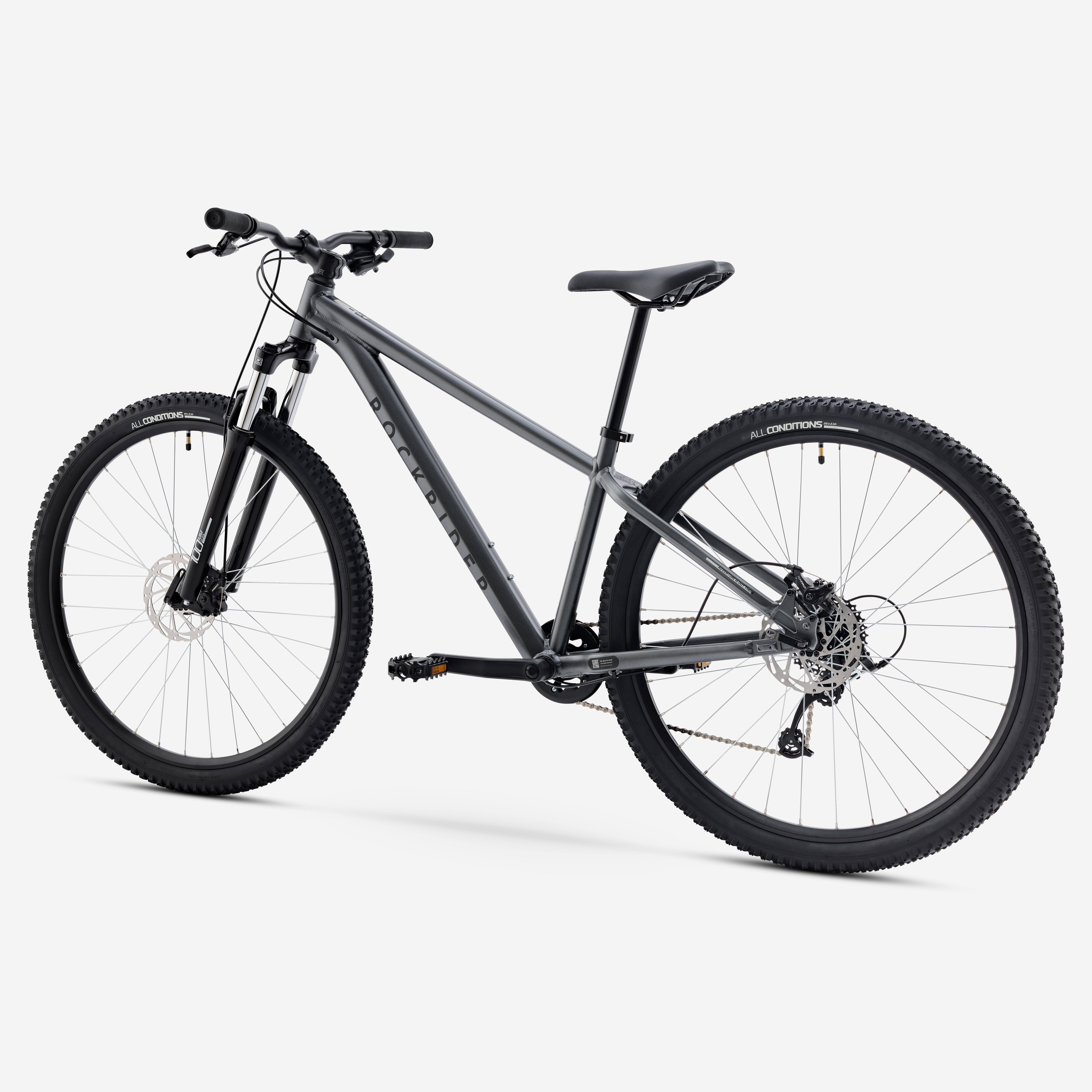 ROCKRIDER Horský bicykel EXPL 100 29" hliníkový rám sivý S (150-164 cm) · záber 4
