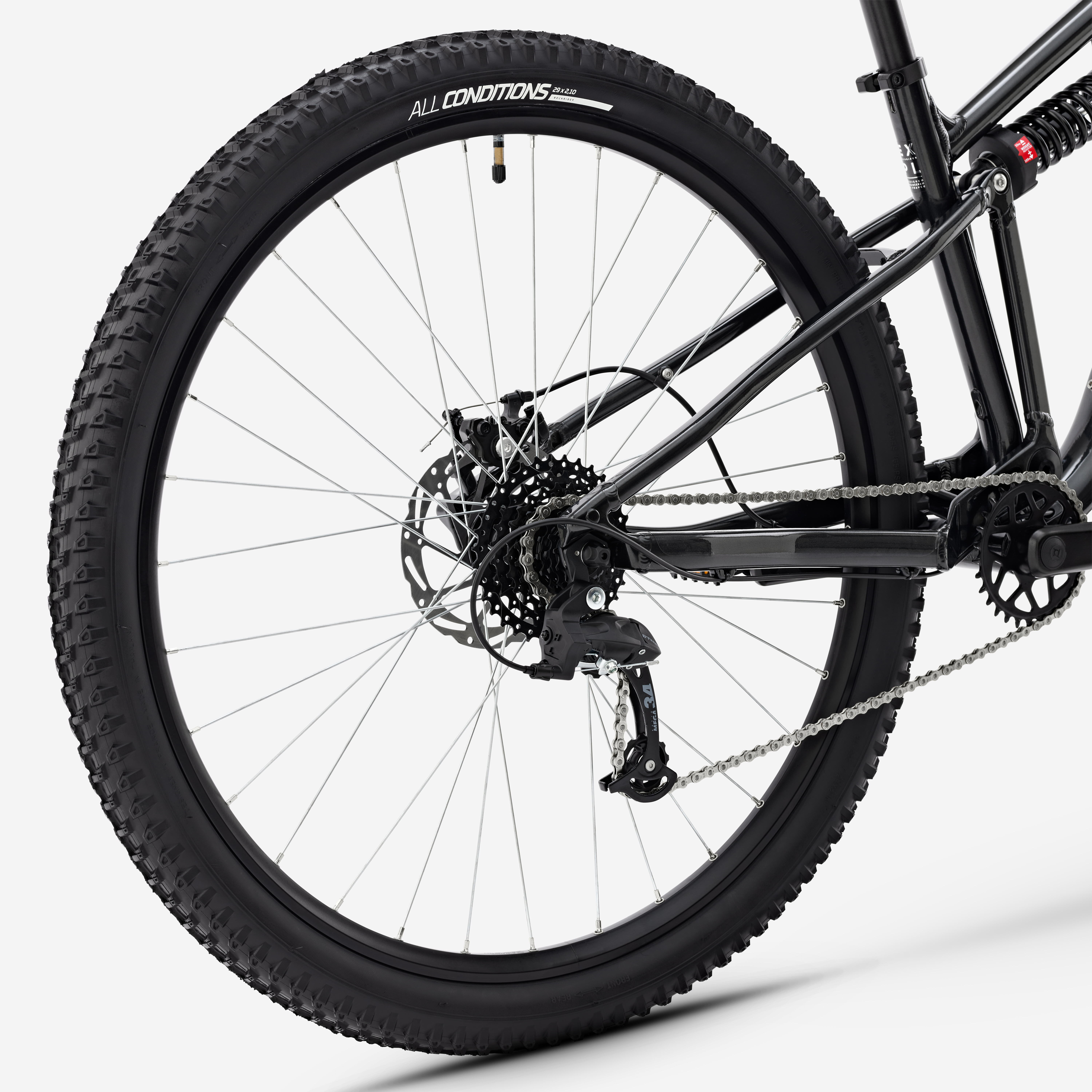 ROCKRIDER Celoodpružený horský bicykel EXPL 100 S 29" hliníkový čierny S (150-164 cm) · záber 6