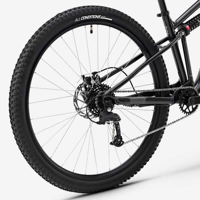 Bicicletă MTB drumeție suspensie integrală 29" cadru aluminiu EXPL 100 S Negru