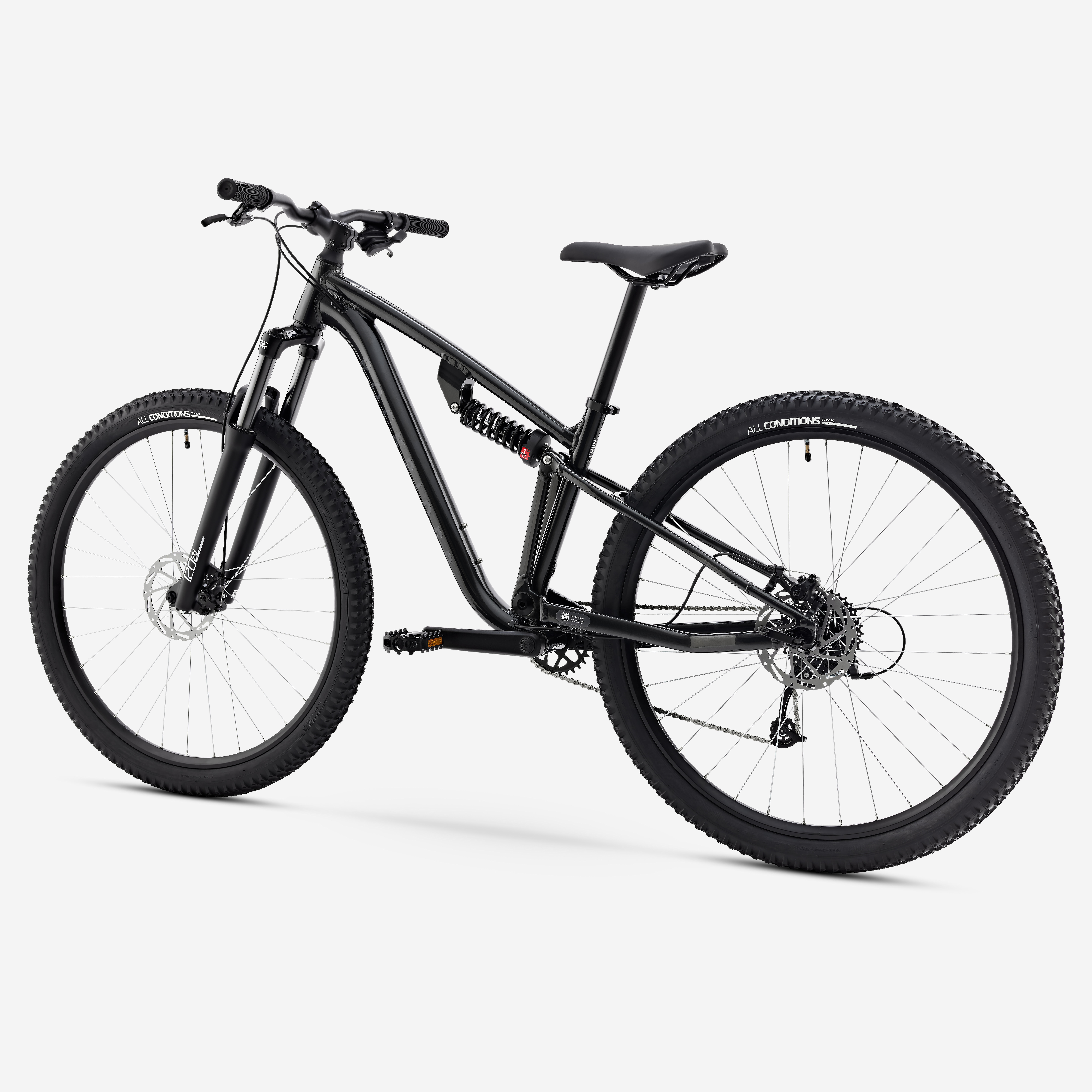 ROCKRIDER Celoodpružený horský bicykel EXPL 100 S 29" hliníkový čierny S (150-164 cm) · záber 4