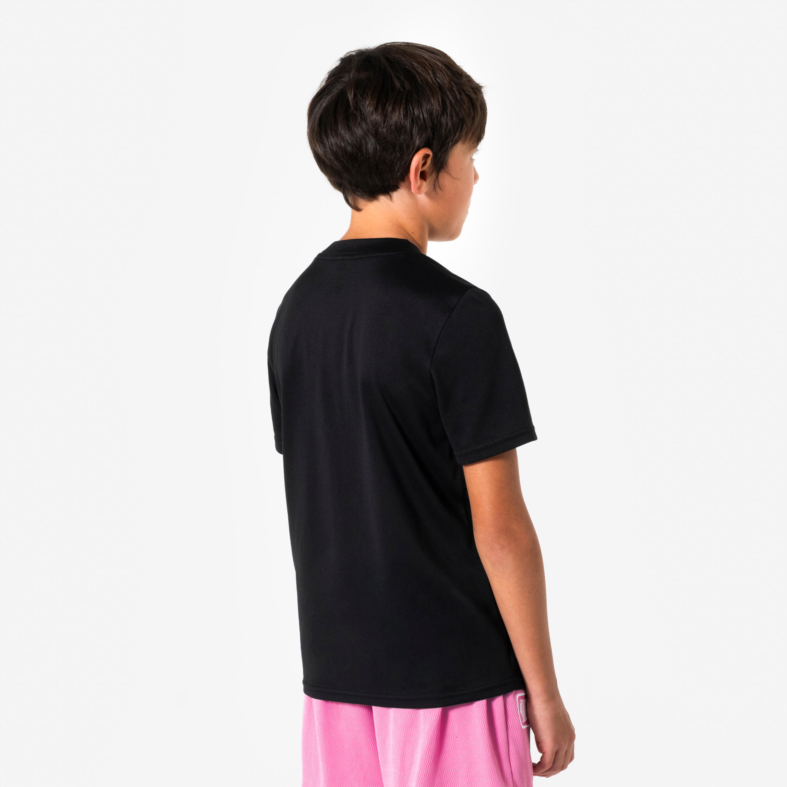 Camisola da Manga Curta de Basquetebol Criança NBA Lakers 900 Preto 3/8