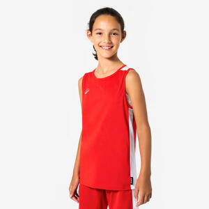 Camiseta de baloncesto niño, Tank 100 rojo