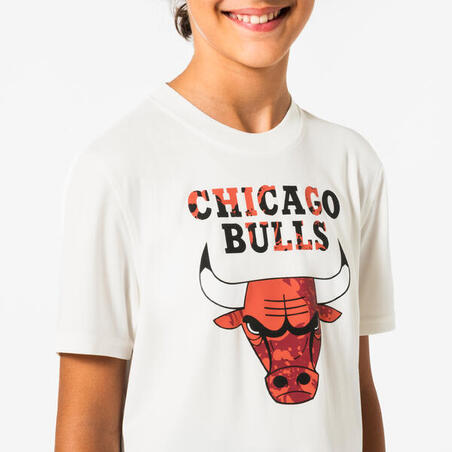 Футболка дитяча 900 для баскетболу NBA Bulls біла