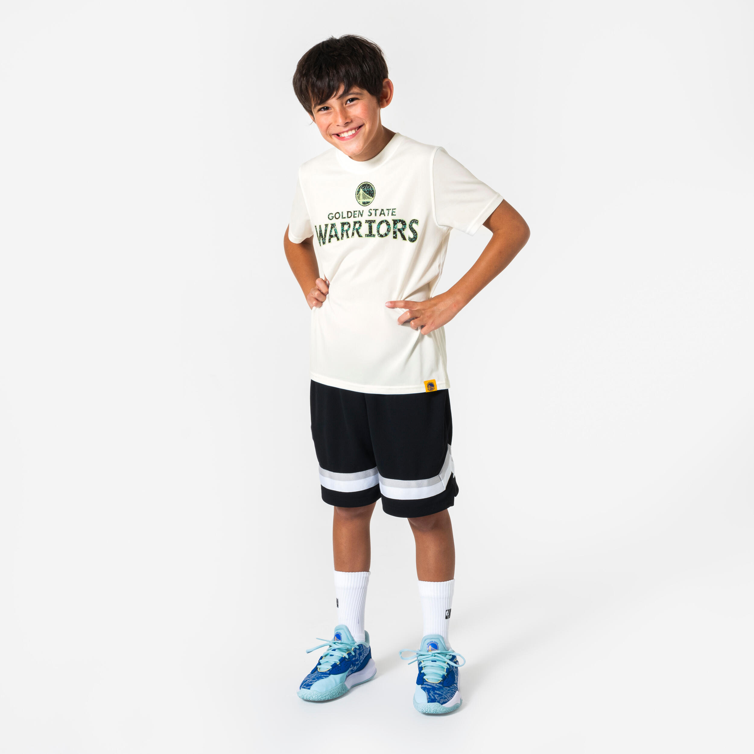 NBA Warriors Basketball T-Shirt Kind/Junior - TS900 baumwollweiss 8/11
