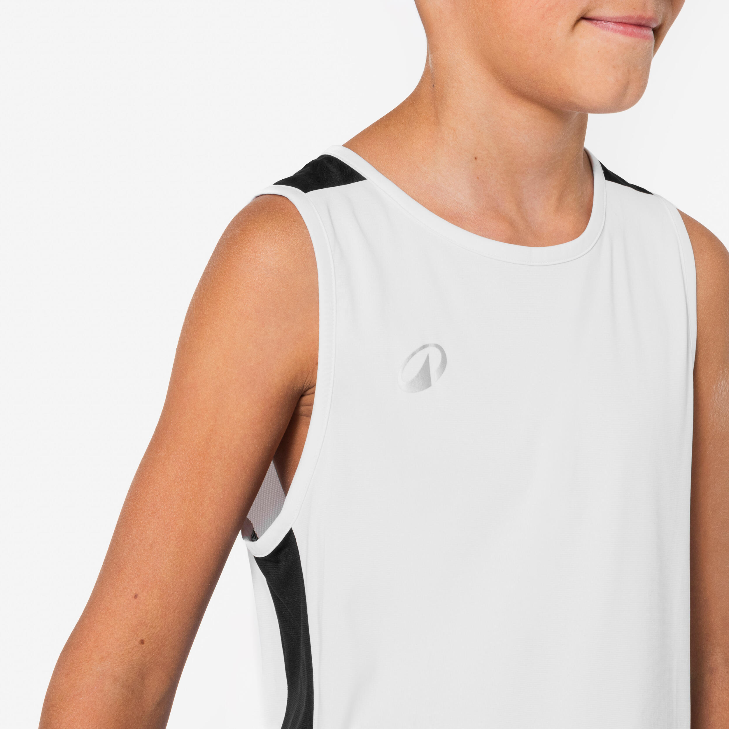 Maillot de basket enfant, Tank 100 blanc 6/8