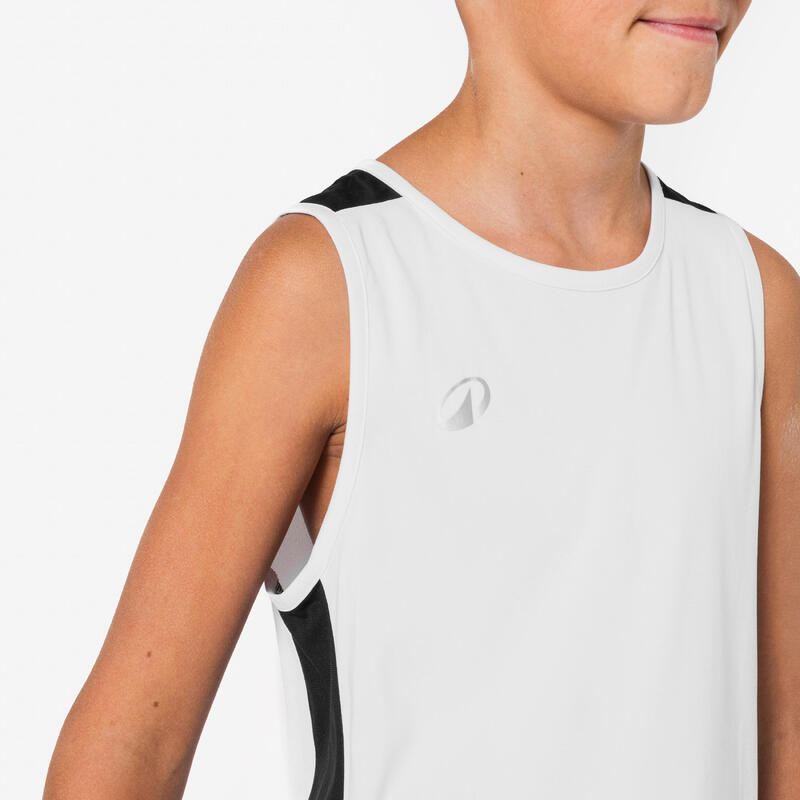 Tricou de baschet Tank 100 Alb Copii