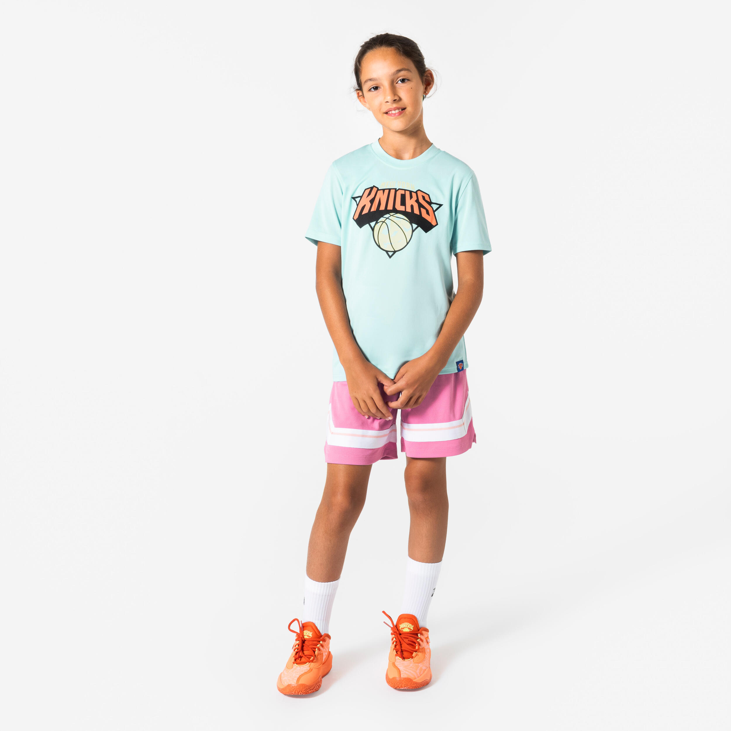 NBA Knicks Kinder-Basketball-T-Shirt, 900 blaugrau 7/8