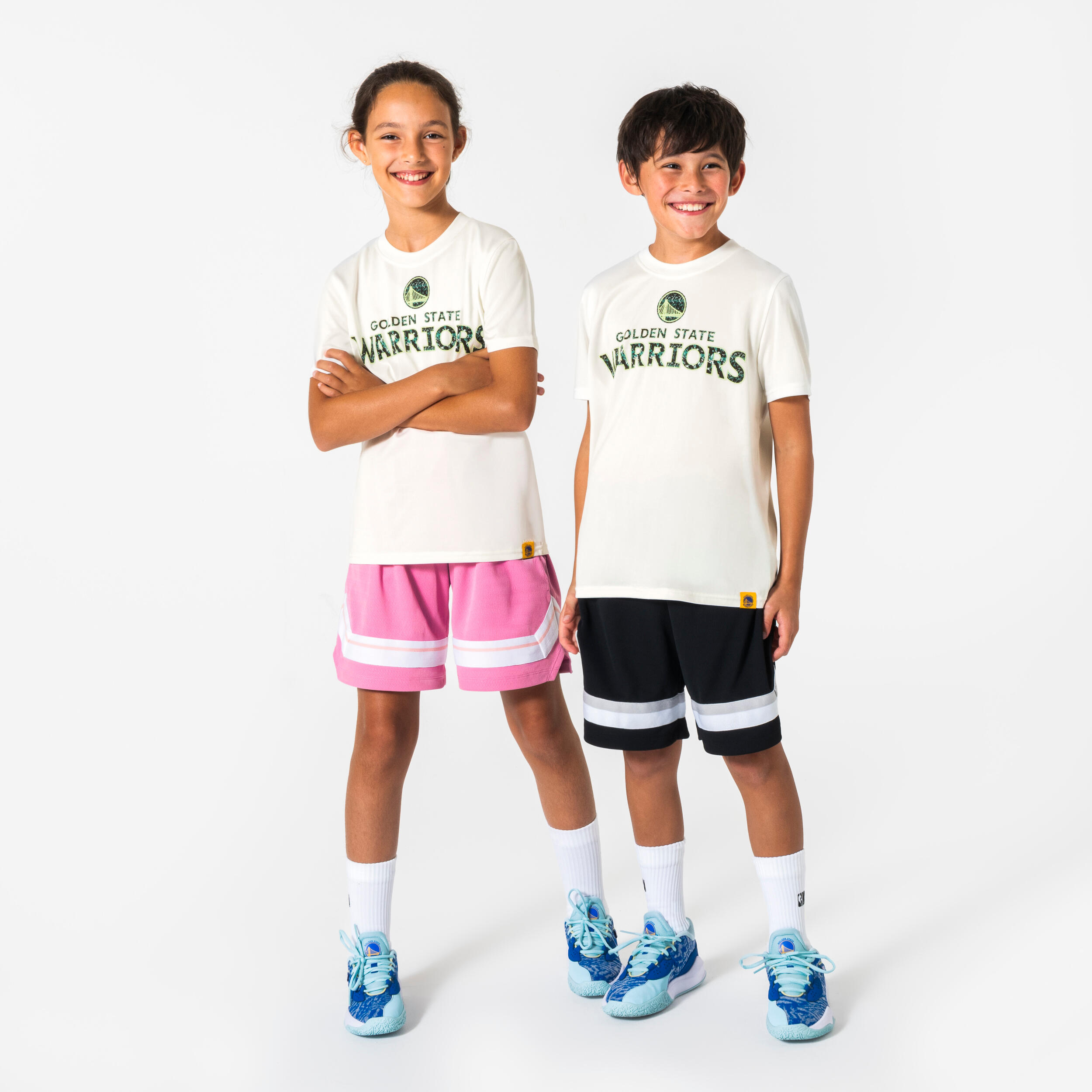 NBA Warriors Basketball T-Shirt Kind/Junior - TS900 baumwollweiss 9/11