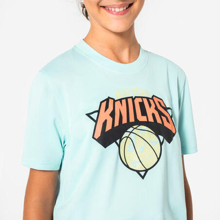 Футболка дитяча 900 для баскетболу NBA Knicks синя/сіра