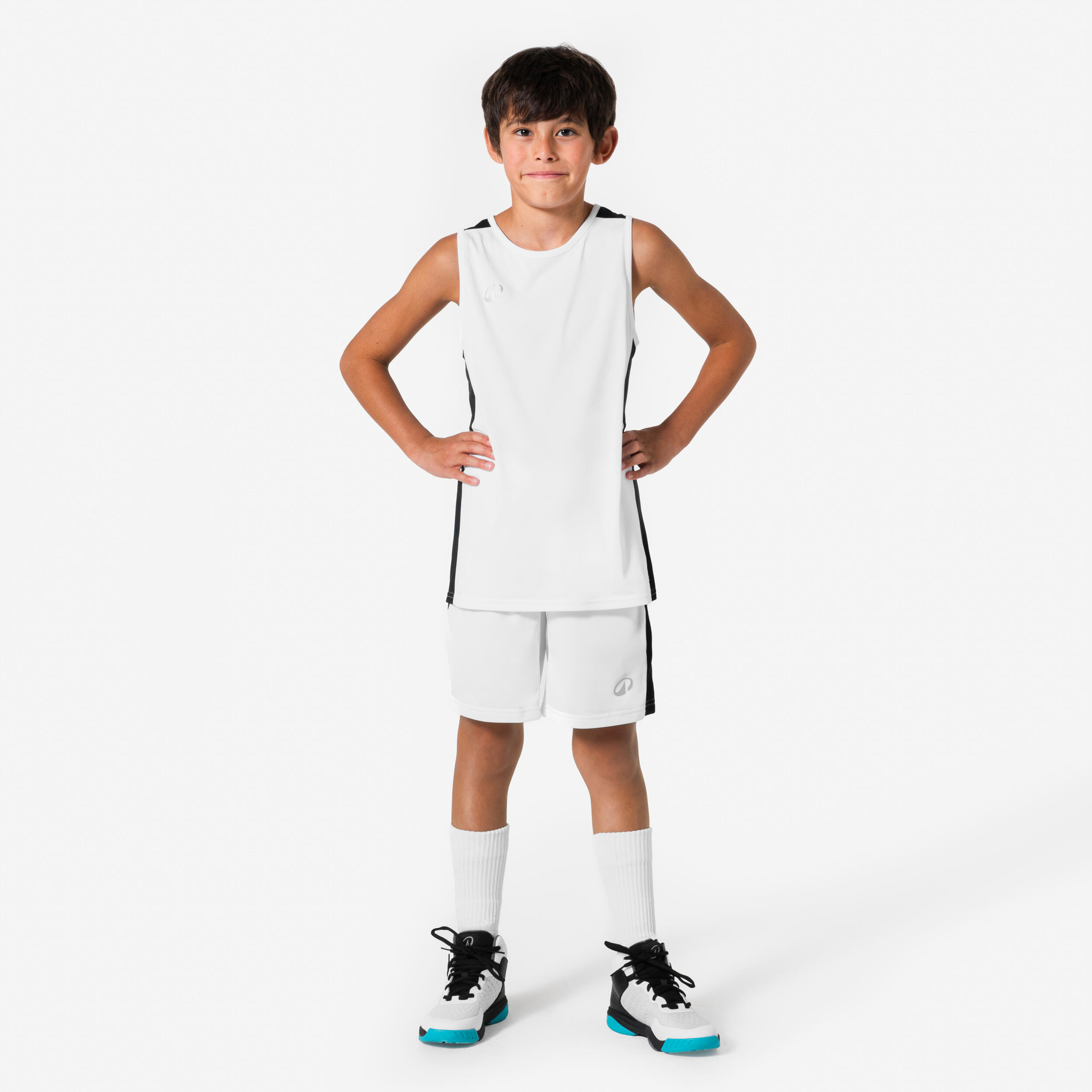 Basketballshorts für Kinder, SH100 weiss 2/6