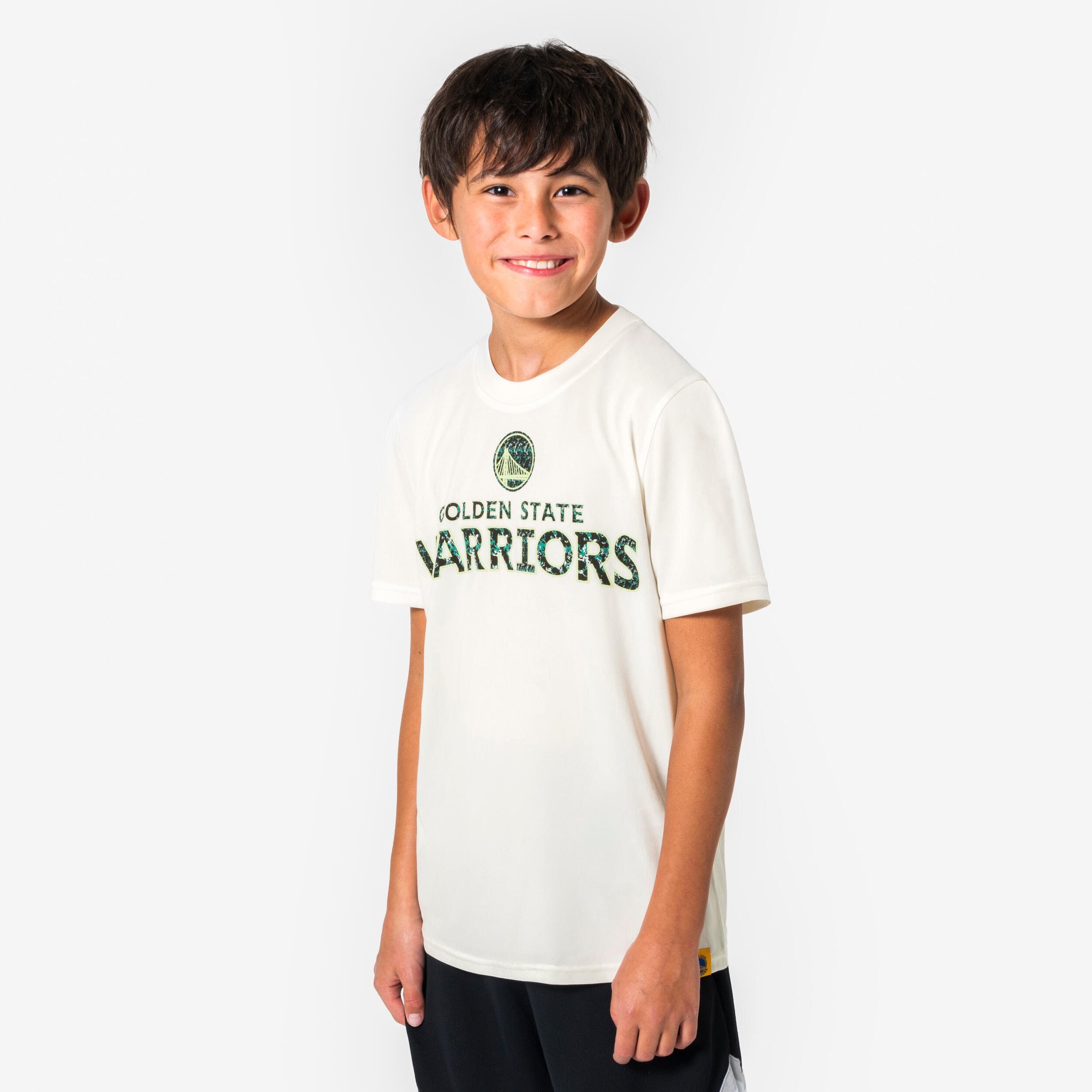 Kids' Basketball T-shirt NBA Warriors, 900 white
