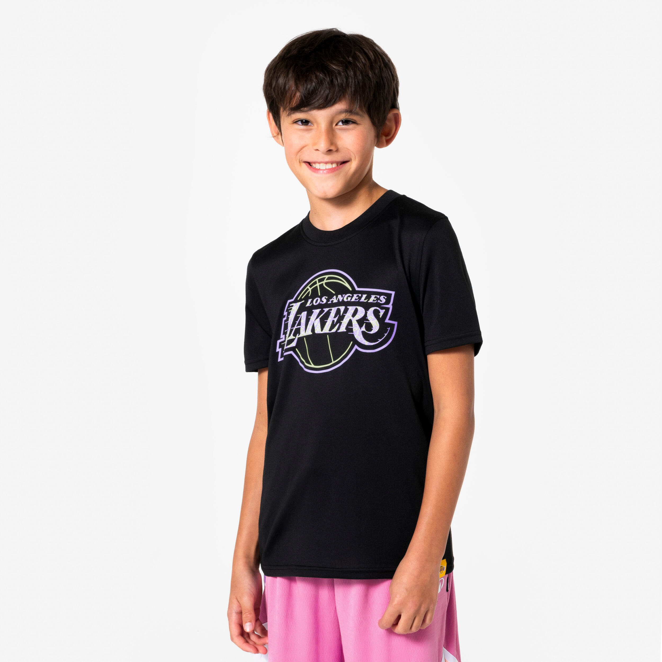 Kids'/Junior Basketball T-Shirt TS900 NBA Lakers - Black