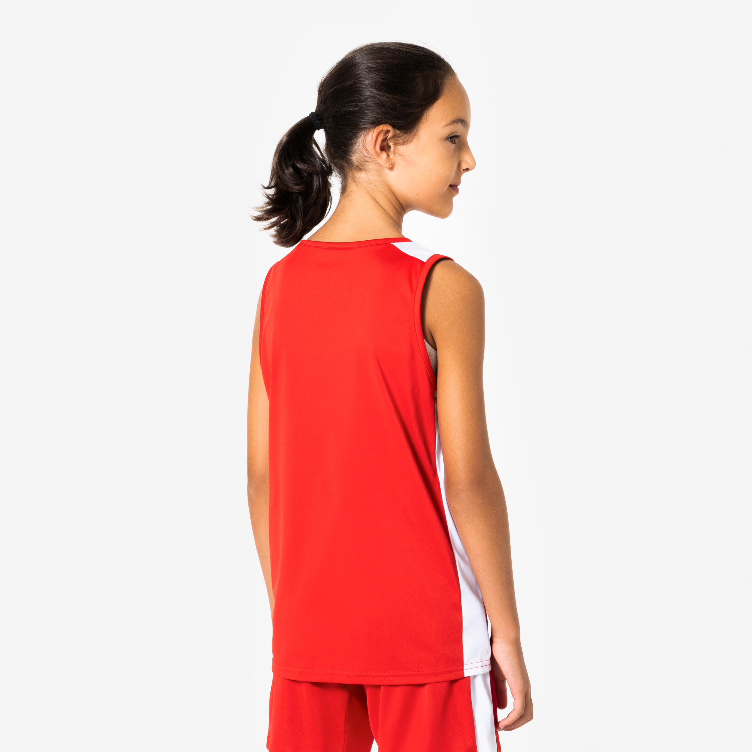 Kinder-Basketballtrikot, Tank 100, Rot 4/6