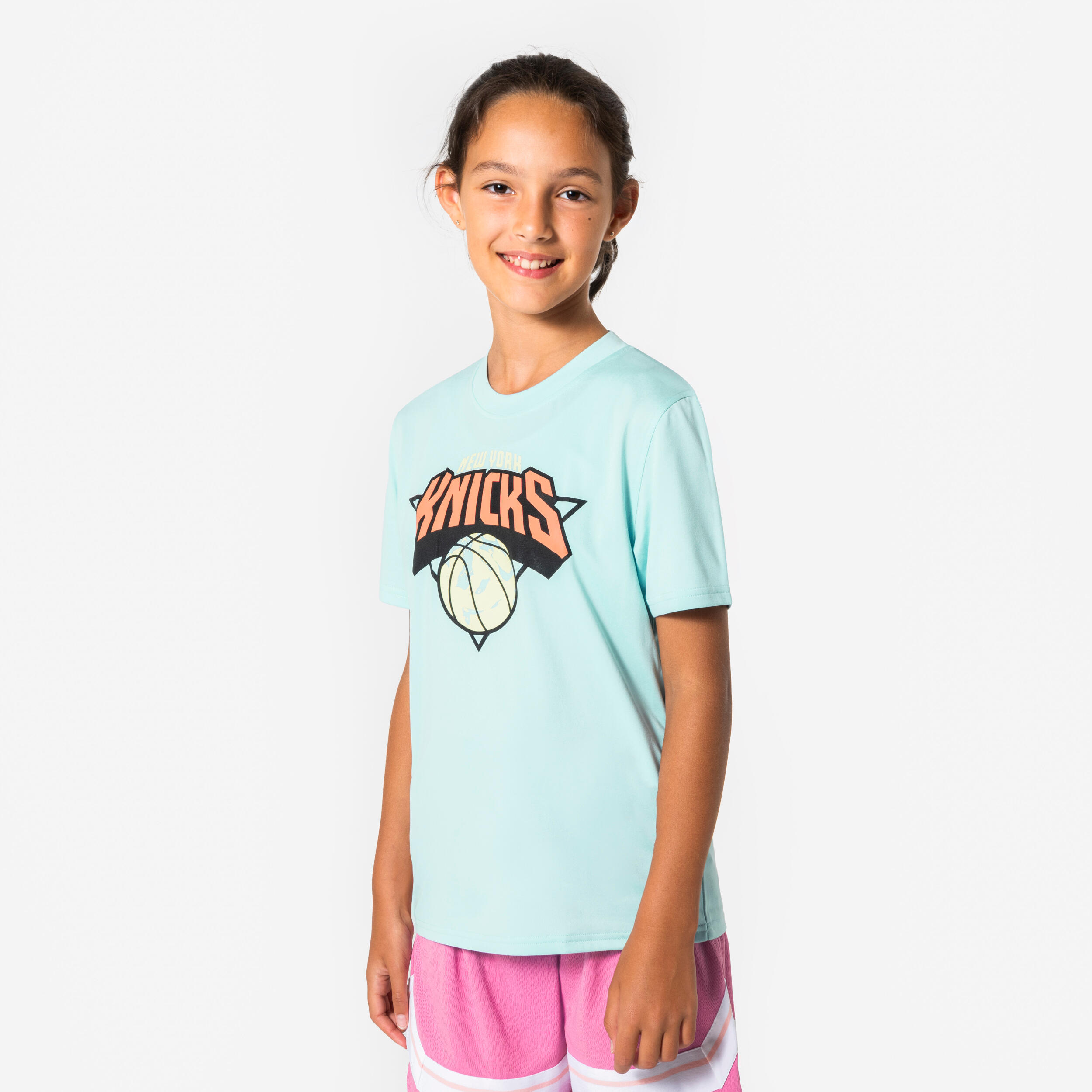 Kids' Basketball T-shirt NBA Knicks, 900 blue grey