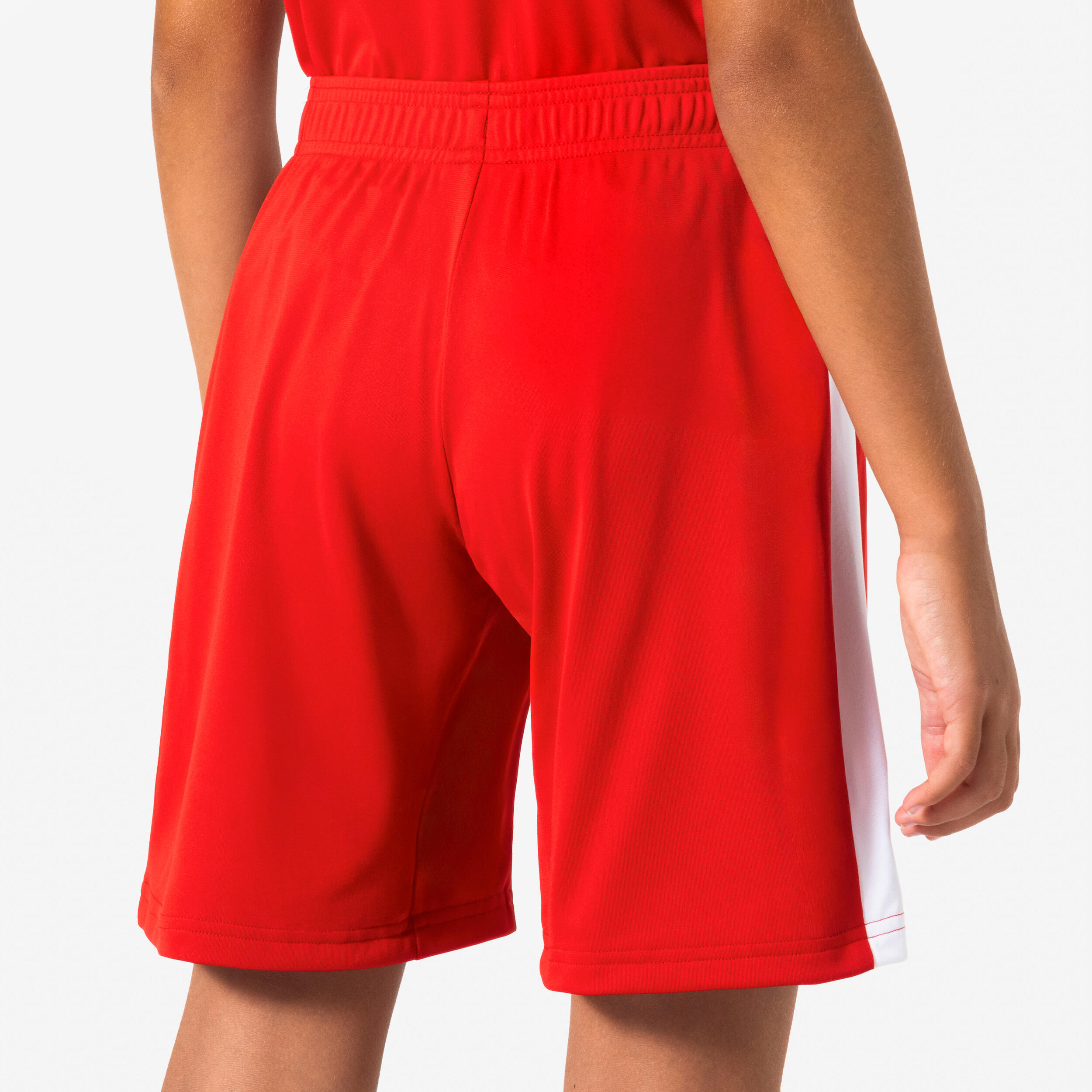 Pantaloncini basket bambino SH100 rossi 4/7