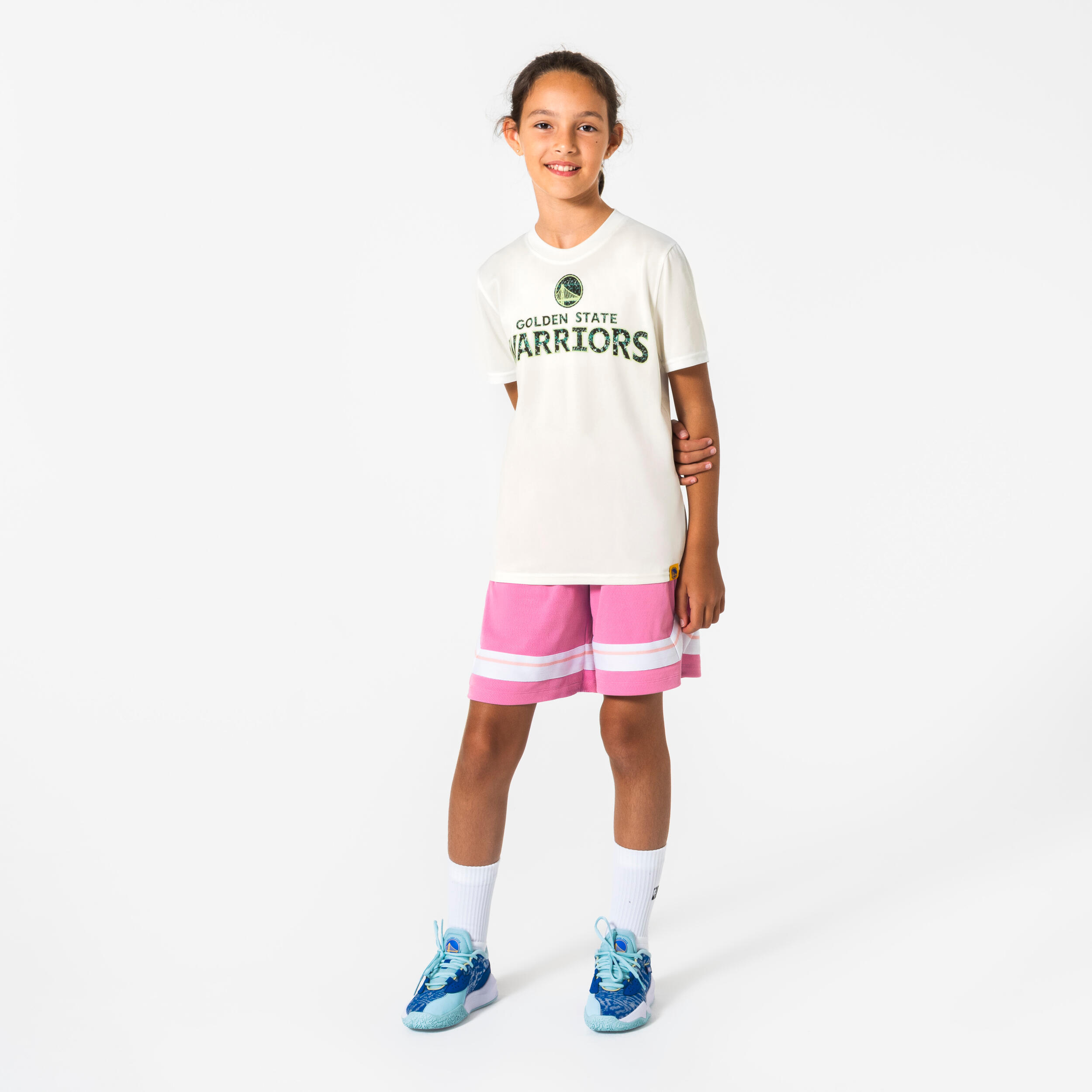 NBA Warriors Basketball T-Shirt Kind/Junior - TS900 baumwollweiss 10/11