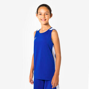 Camiseta de baloncesto niño, Tank 100 azul