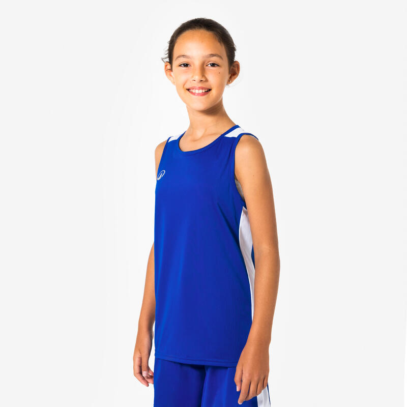 Tricou baschet Tank 100 Albastru Copii
