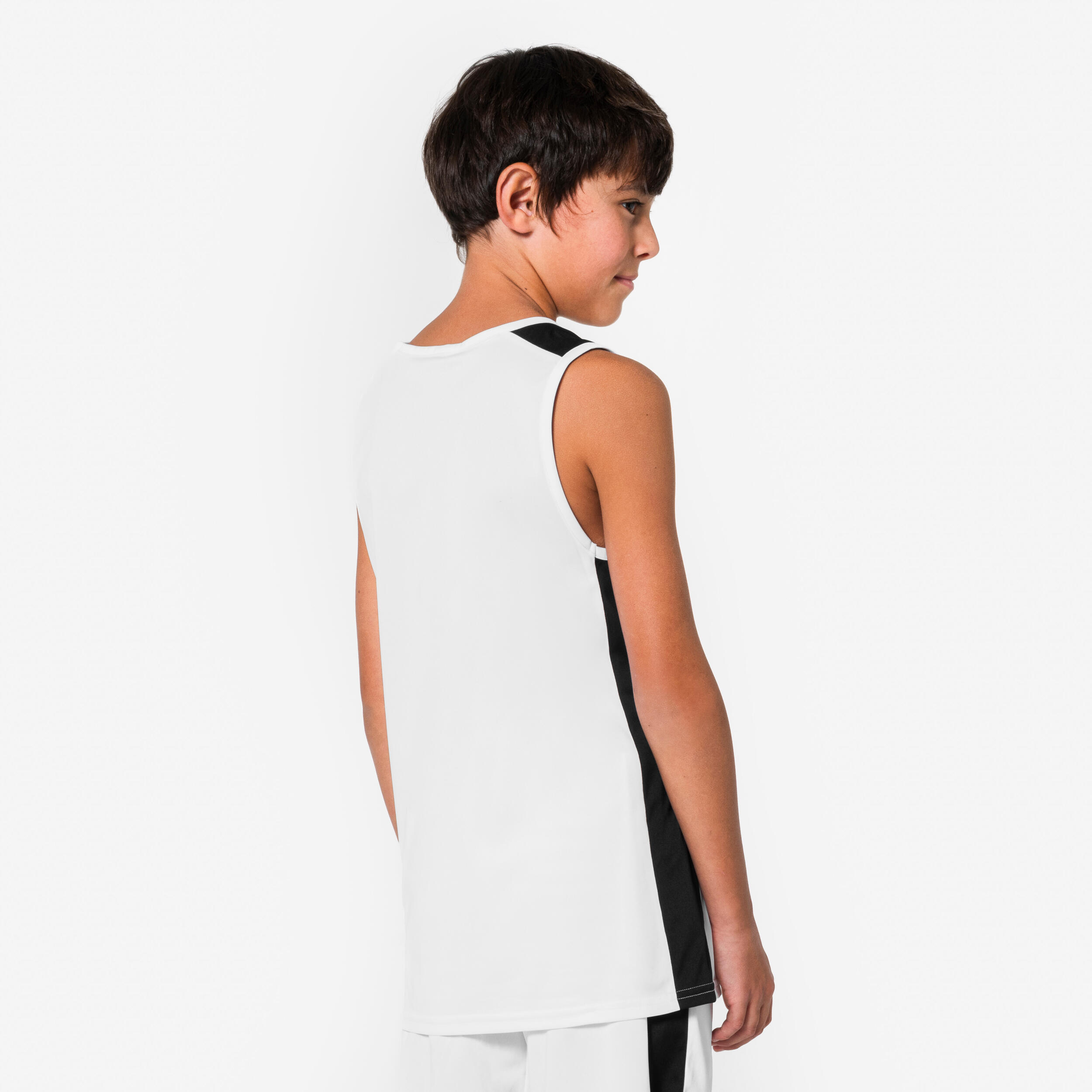 Maillot de basket enfant, Tank 100 blanc 7/8
