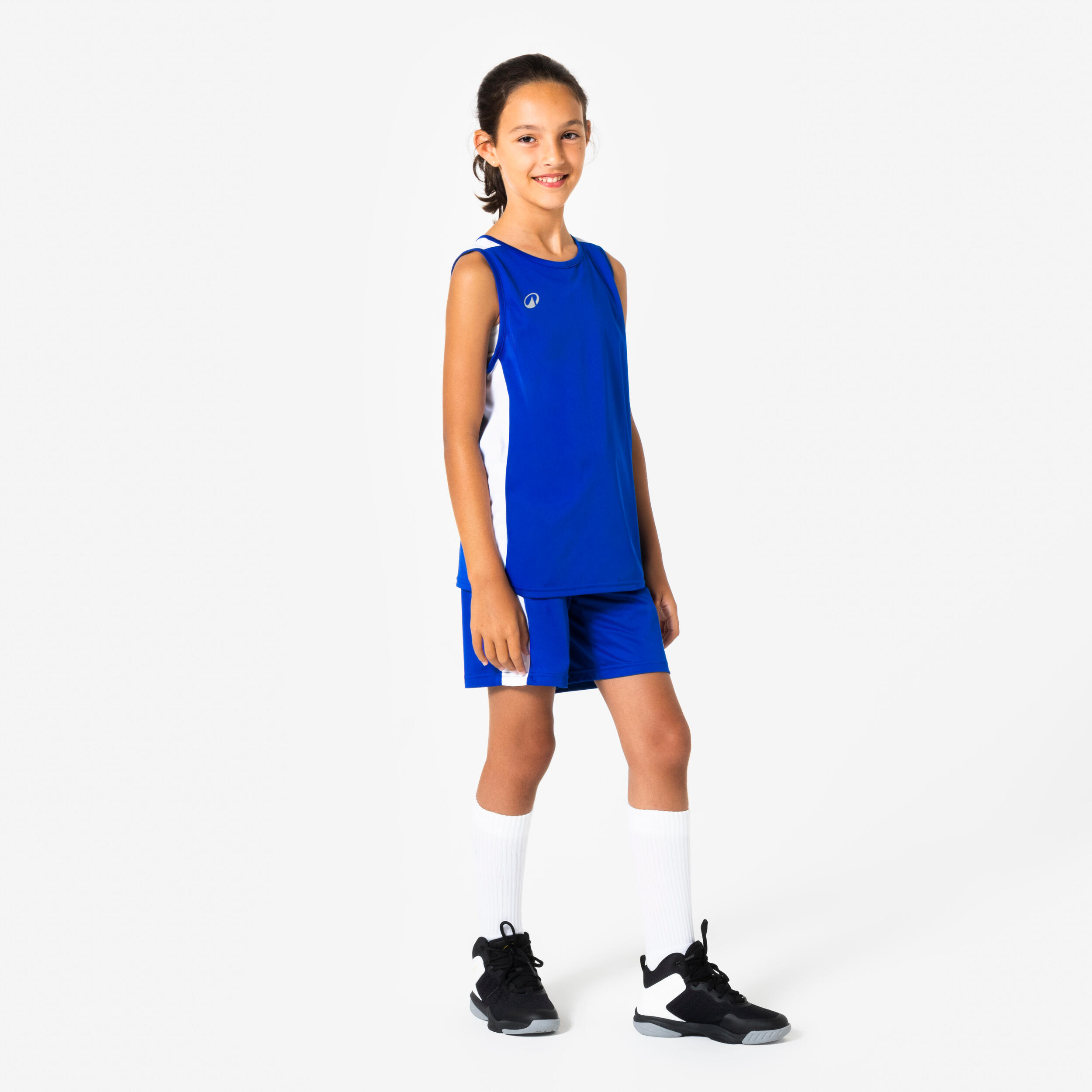 Pantaloncini basket bambino SH100 blu 2/7