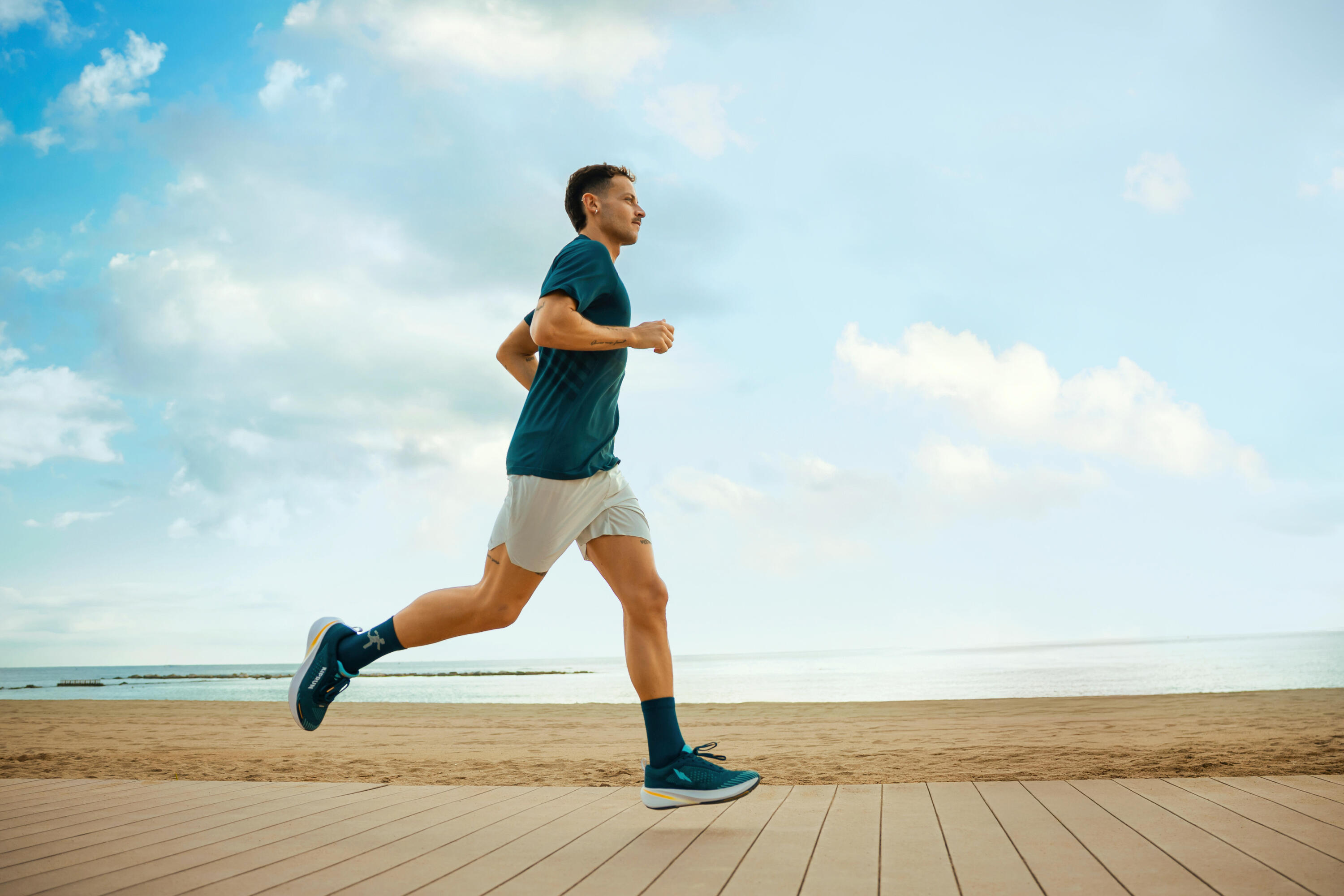 T-shirt de course à pied sans coutures homme, Run 500 7/9