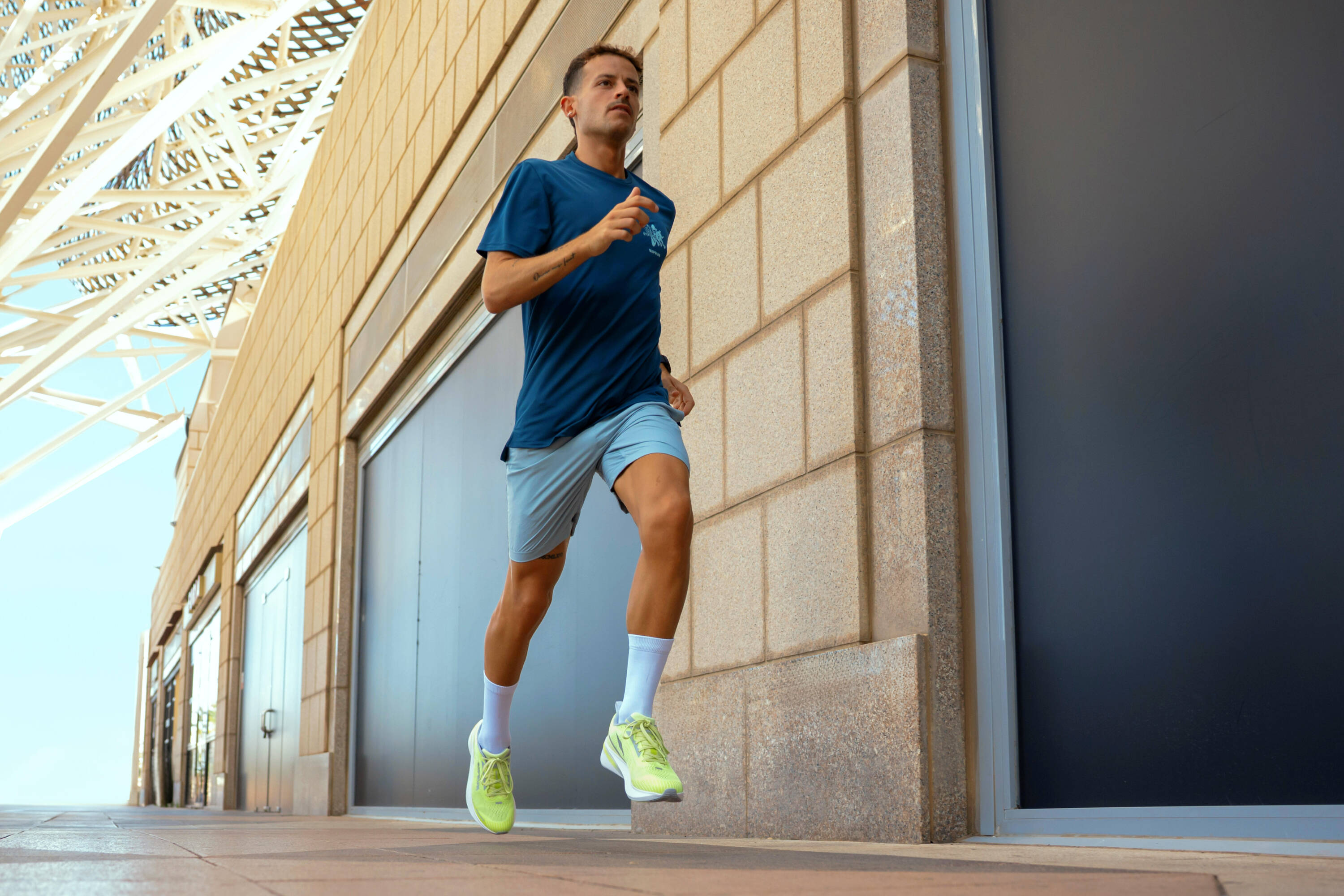 Men's Running Shorts Kiprun Run 500 Dry - Rainy Blue -  5