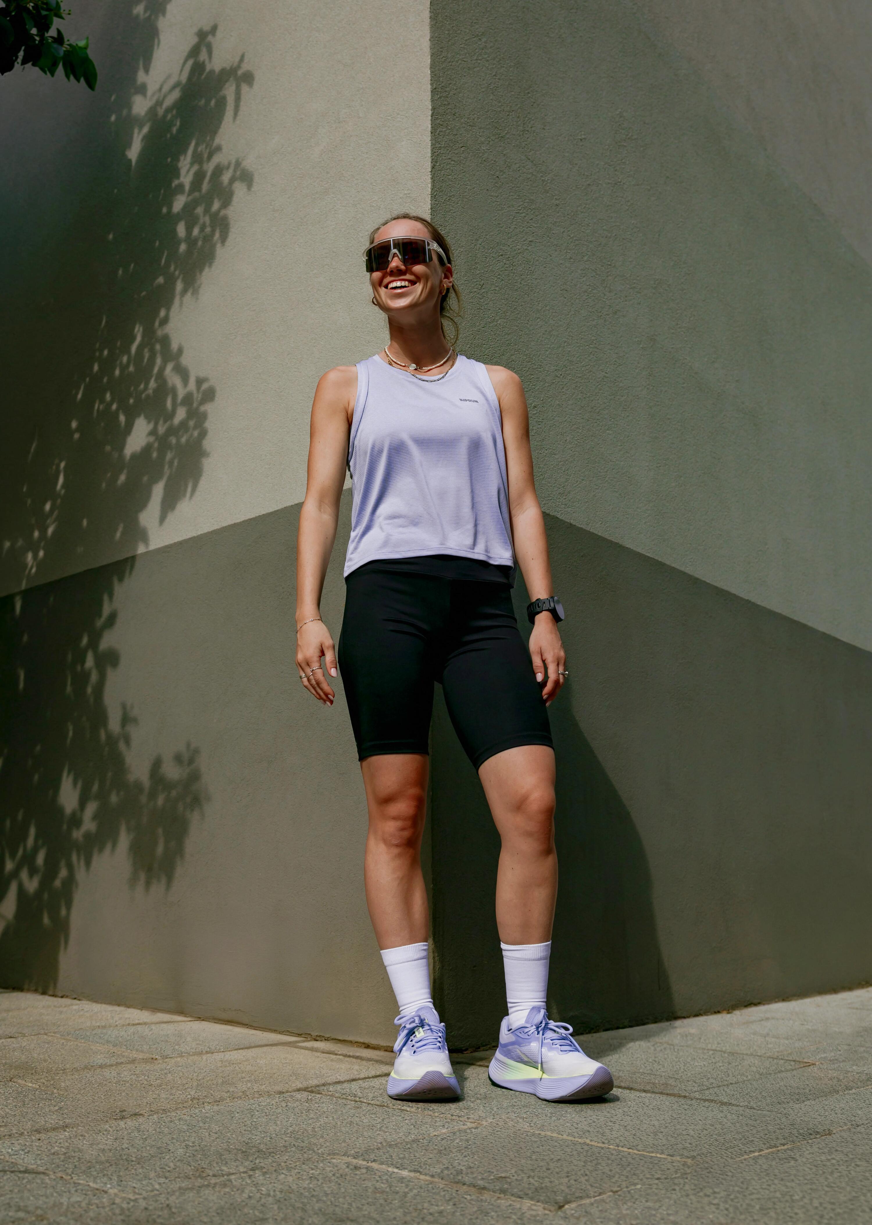 Women's Running Tight Shorts Run 500 -Smoked Black -  3