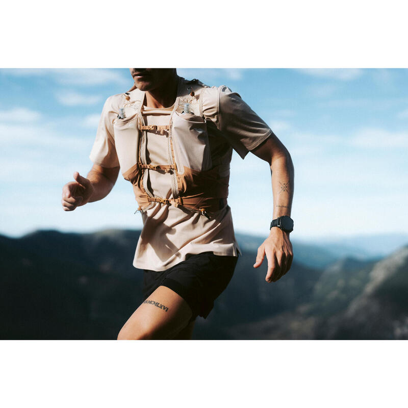 Tricou alergare pe distanțe lungi Kiprun Run 900 Ultra Bej Bărbați