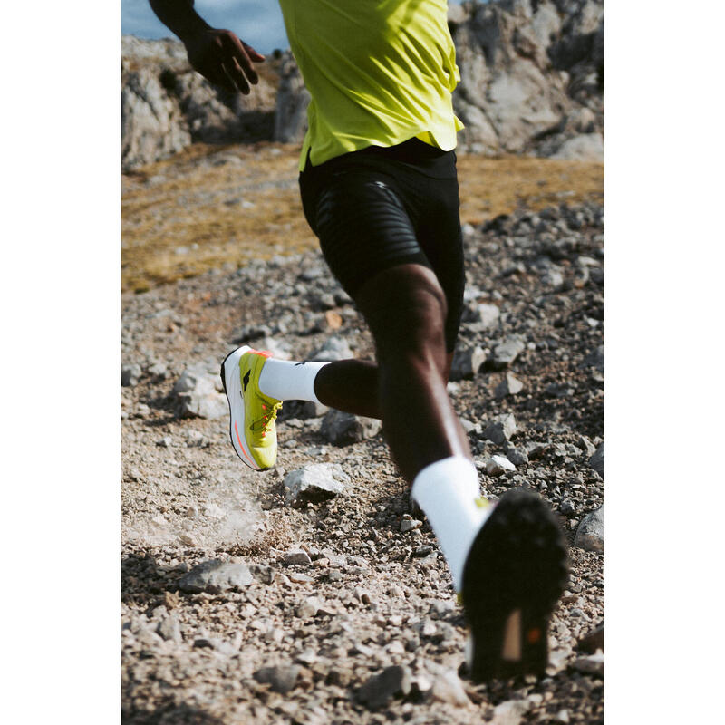 Încălțăminte de alergare trail cu placă de carbon Kiprun Kipsummit Race verde B